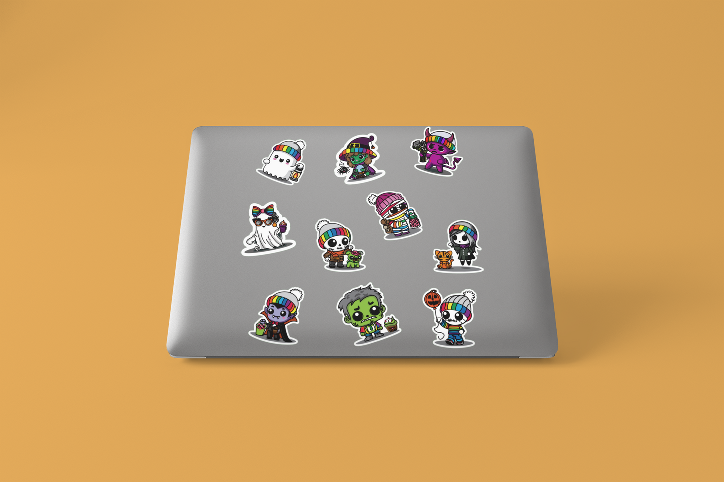 Set of 10 Holographic Gay Pride Halloween Stickers