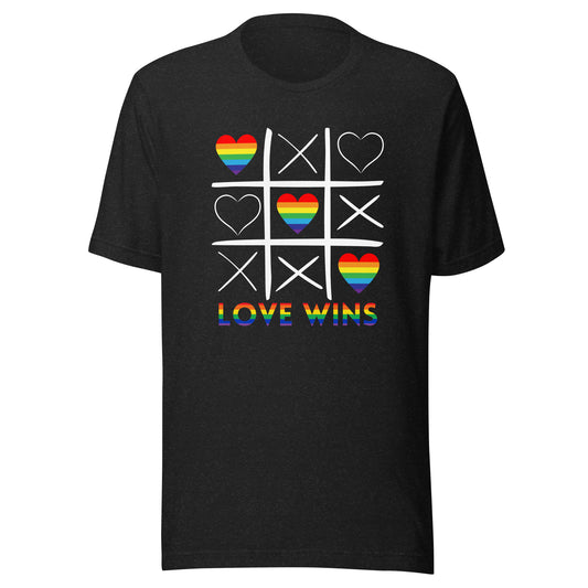 Love Wins T-Shirt - Tic Tac Toe Design