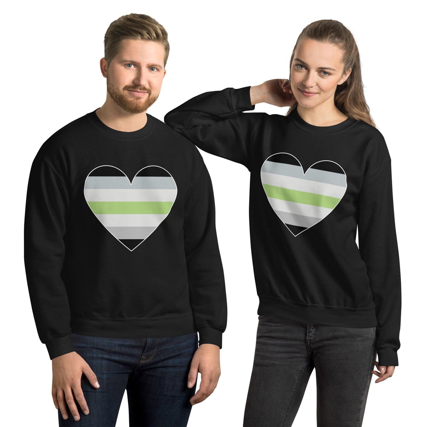 Agender Heart Sweatshirt - Crewneck Sweatshirt - Free 2 B