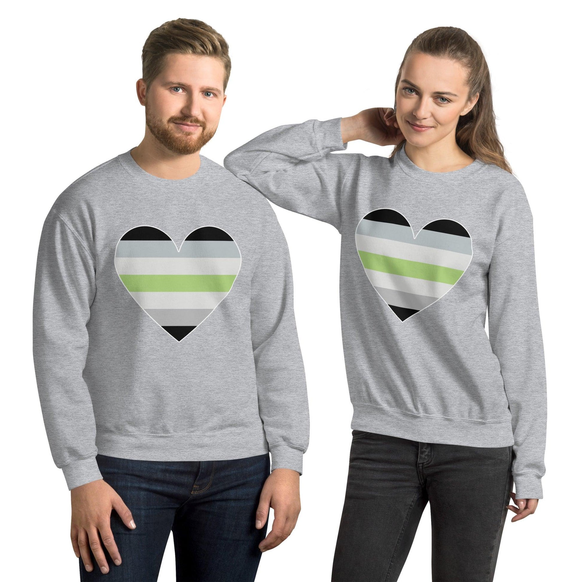 Agender Heart Sweatshirt - Crewneck Sweatshirt - Free 2 B