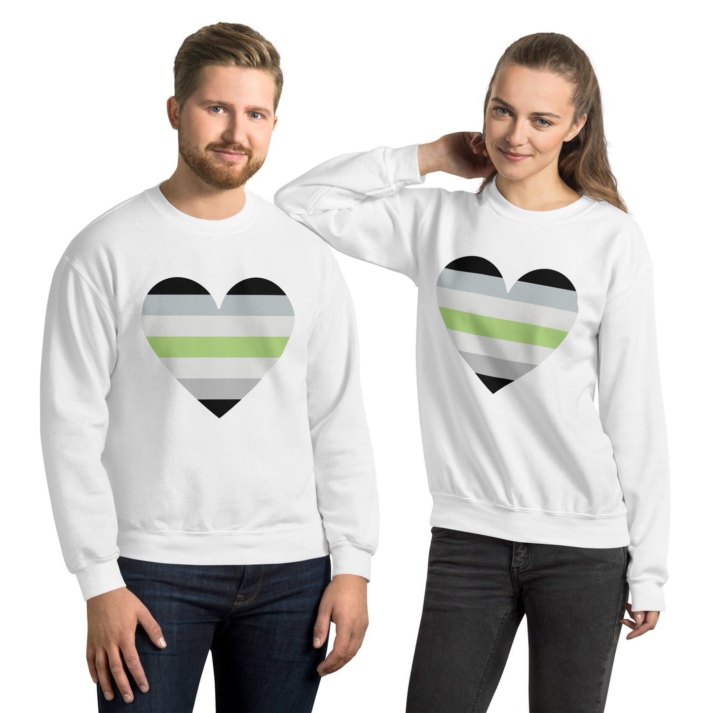 Agender Heart Sweatshirt - Crewneck Sweatshirt - Free 2 B