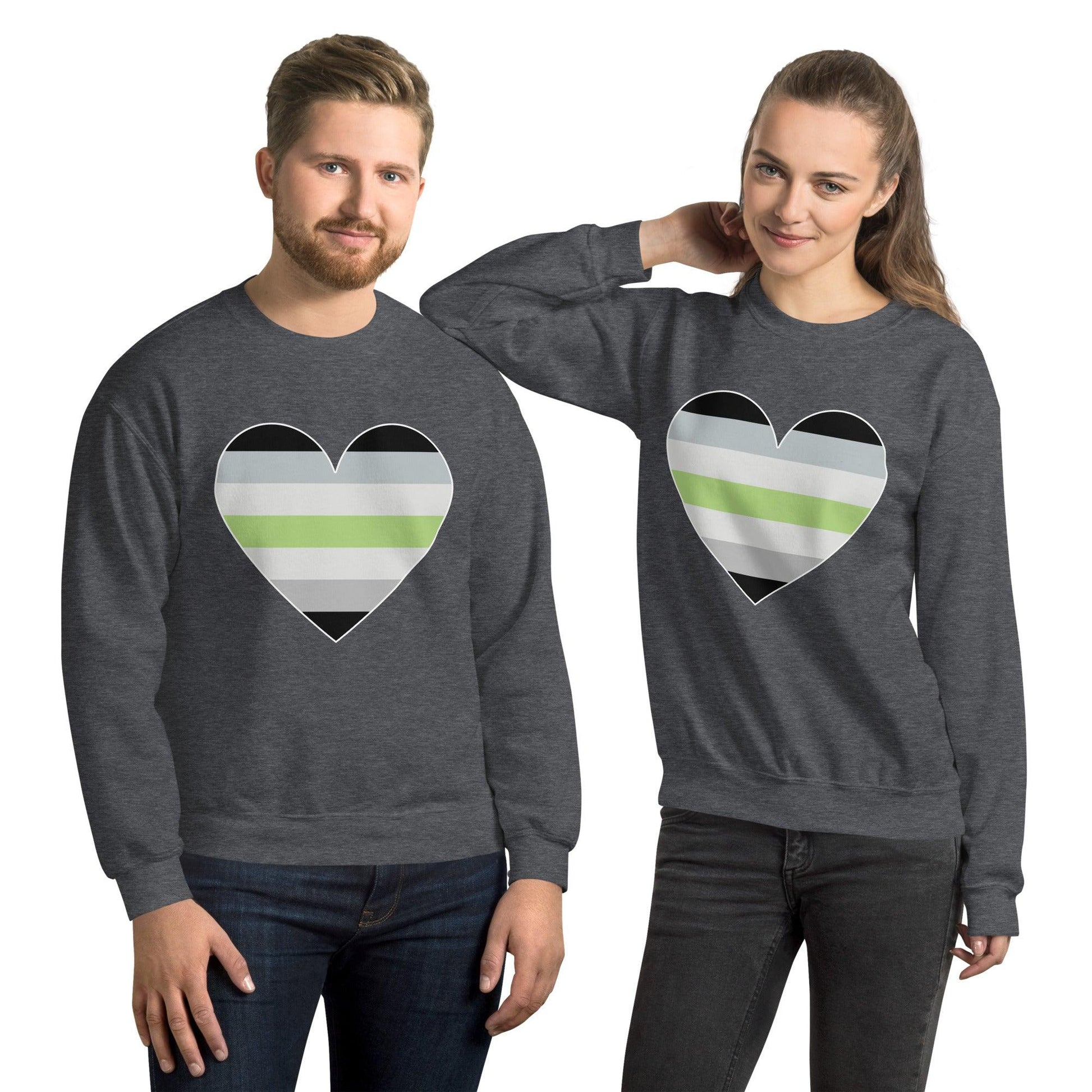 Agender Heart Sweatshirt - Crewneck Sweatshirt - Free 2 B