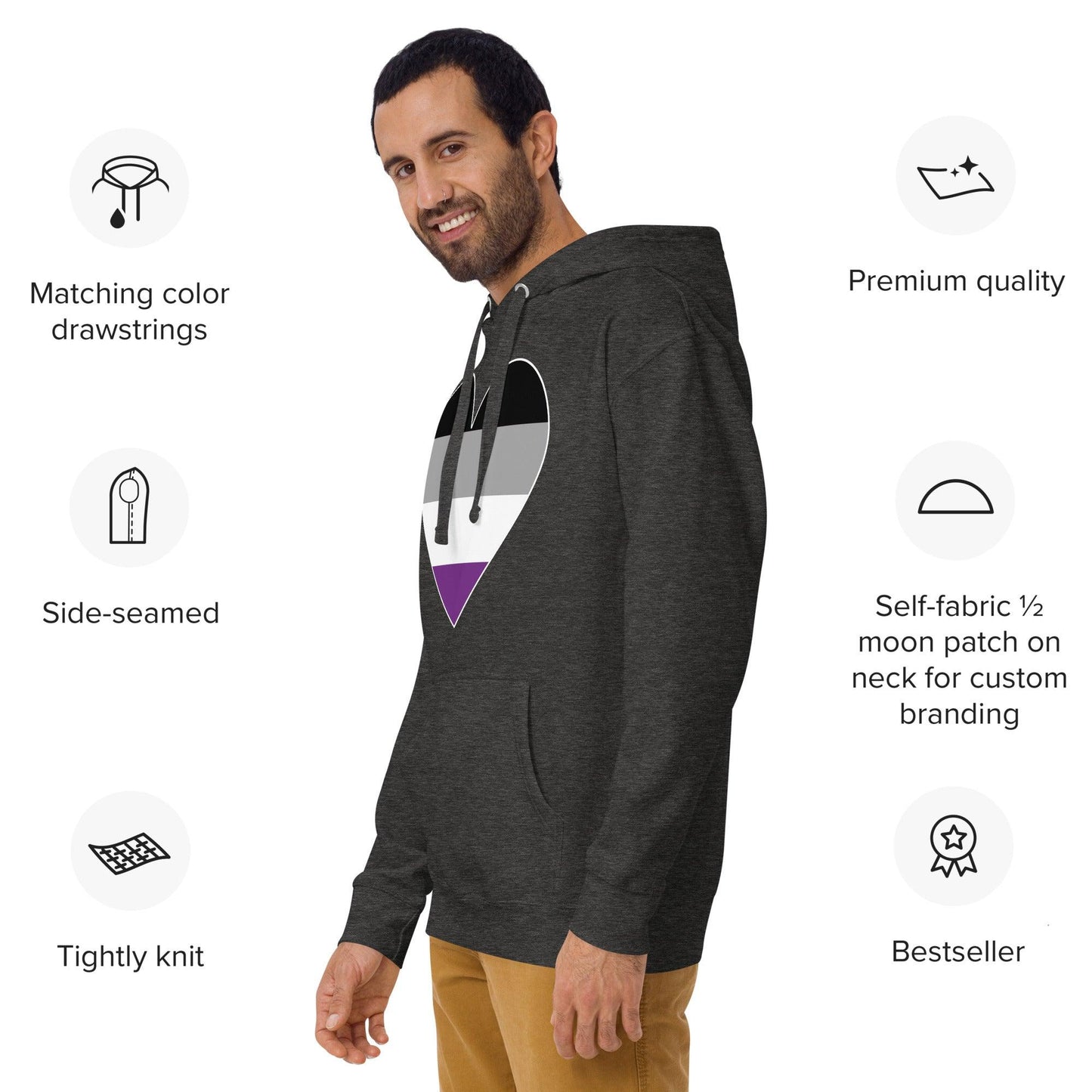 Asexual Heart Hoodie - Hoodie - Free 2 B