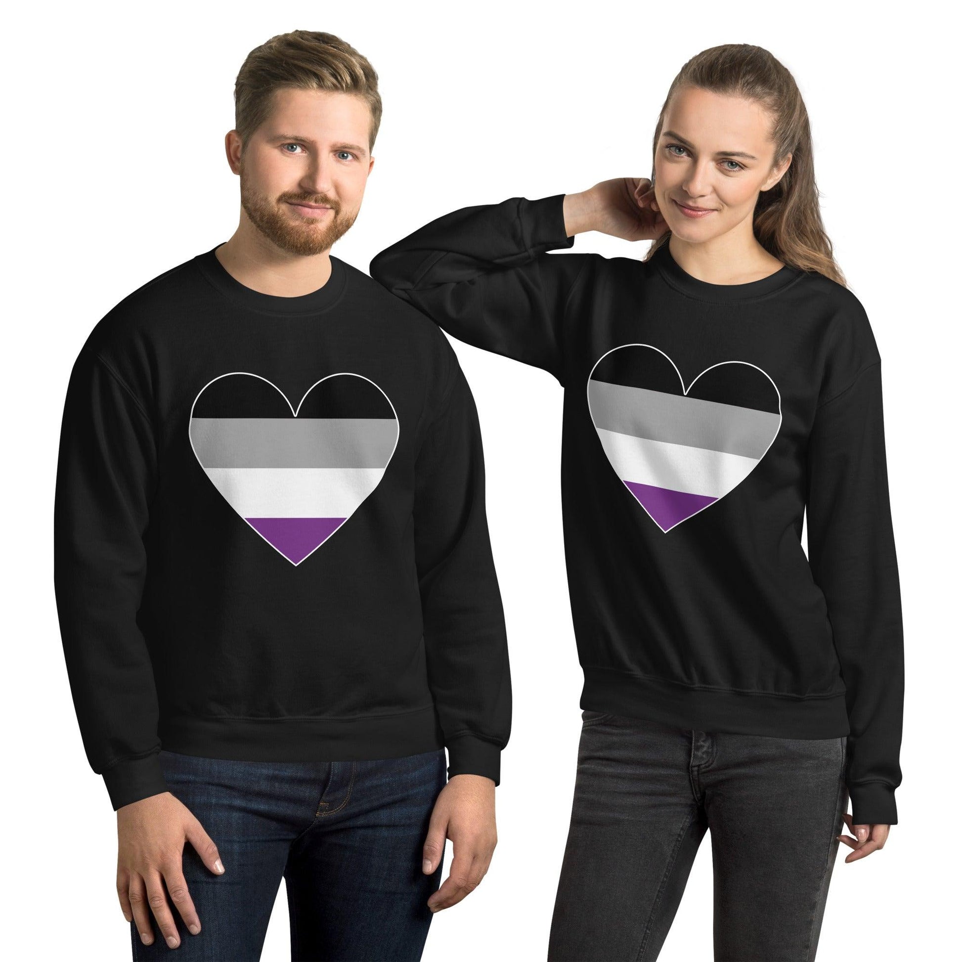 Asexual Heart Sweatshirt - Crewneck Sweatshirt - Free 2 B