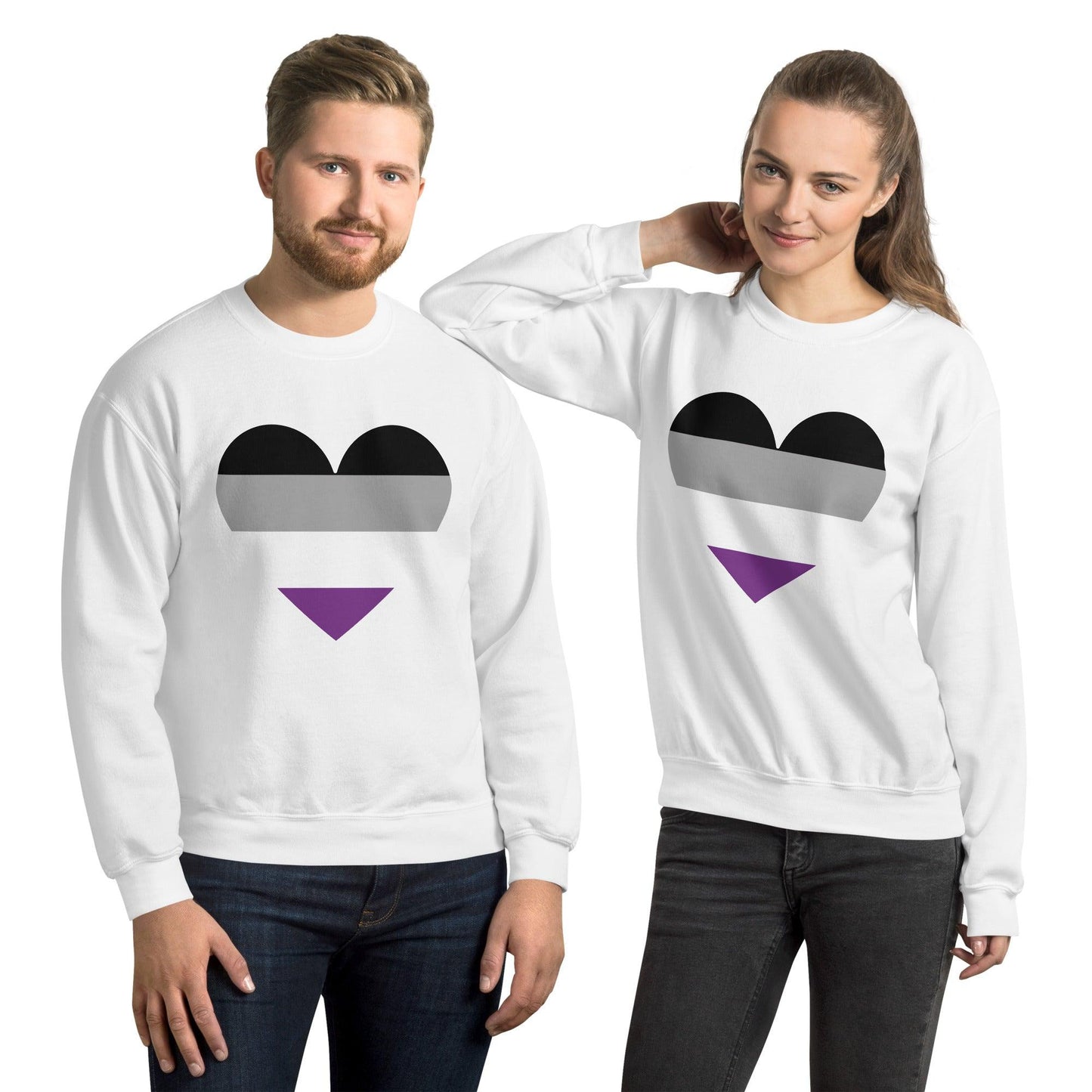 Asexual Heart Sweatshirt - Crewneck Sweatshirt - Free 2 B