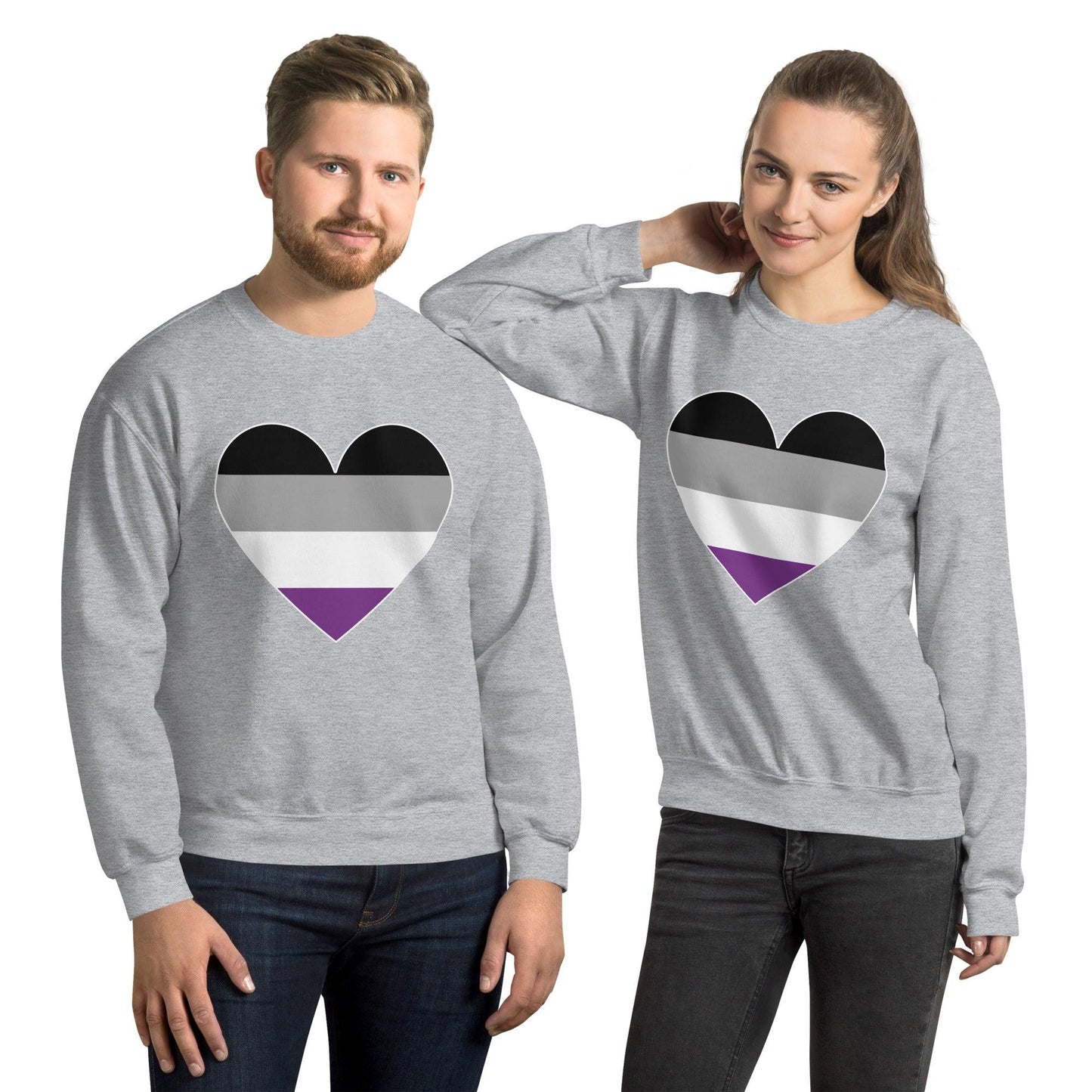 Asexual Heart Sweatshirt - Crewneck Sweatshirt - Free 2 B