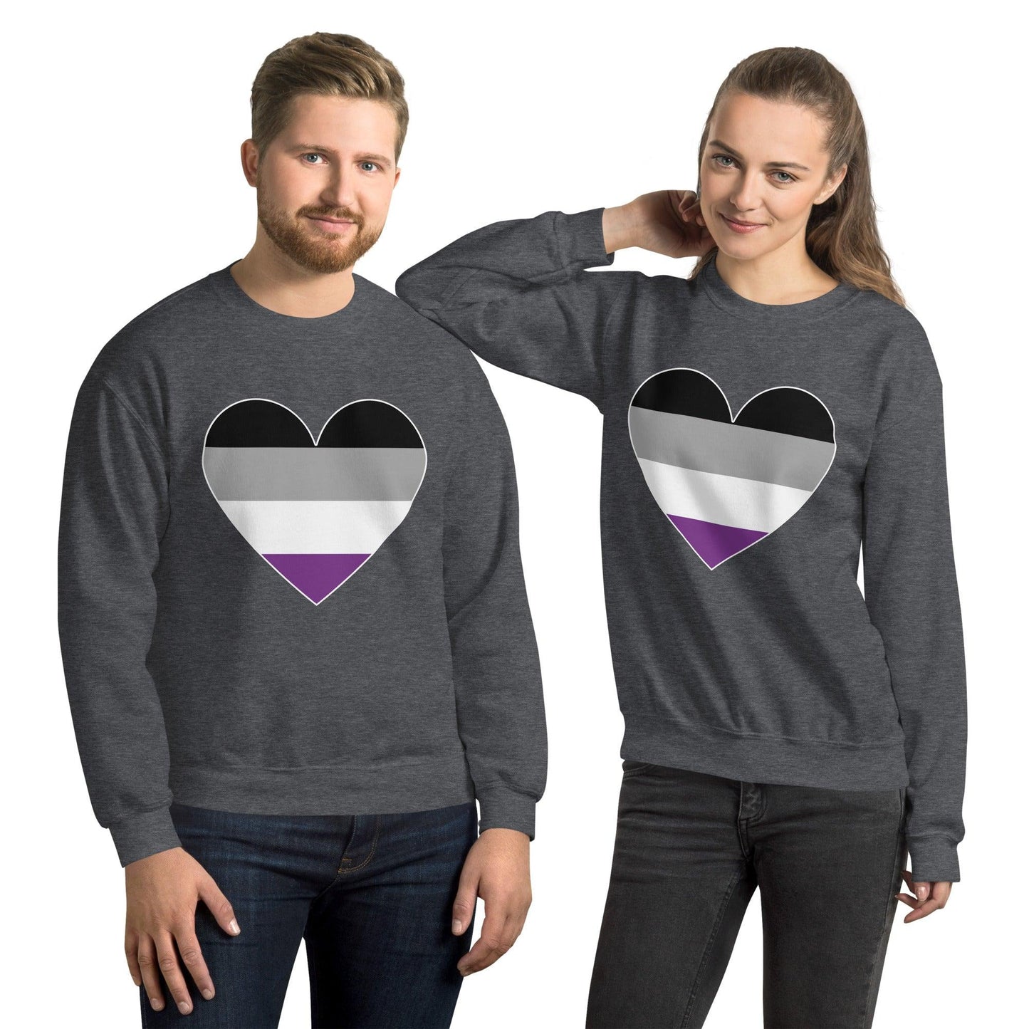 Asexual Heart Sweatshirt - Crewneck Sweatshirt - Free 2 B