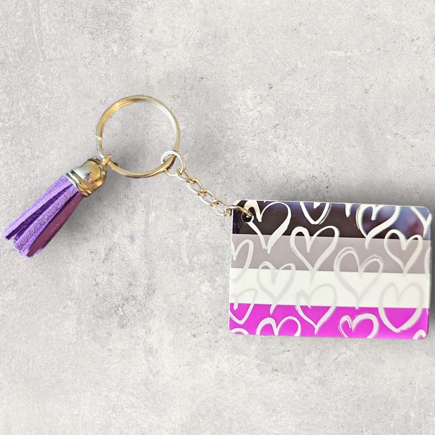 Asexual Pride Keychain - Keychain - Free 2 B