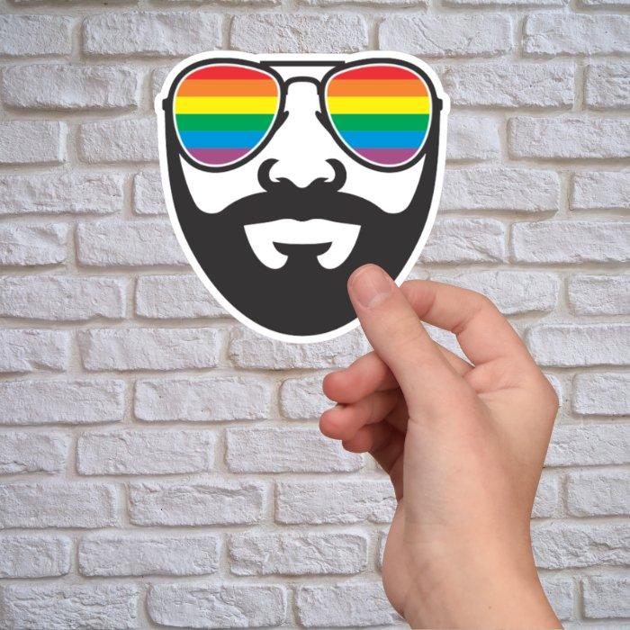 Bearded Rainbow Vision Sticker - Sticker - Free 2 B