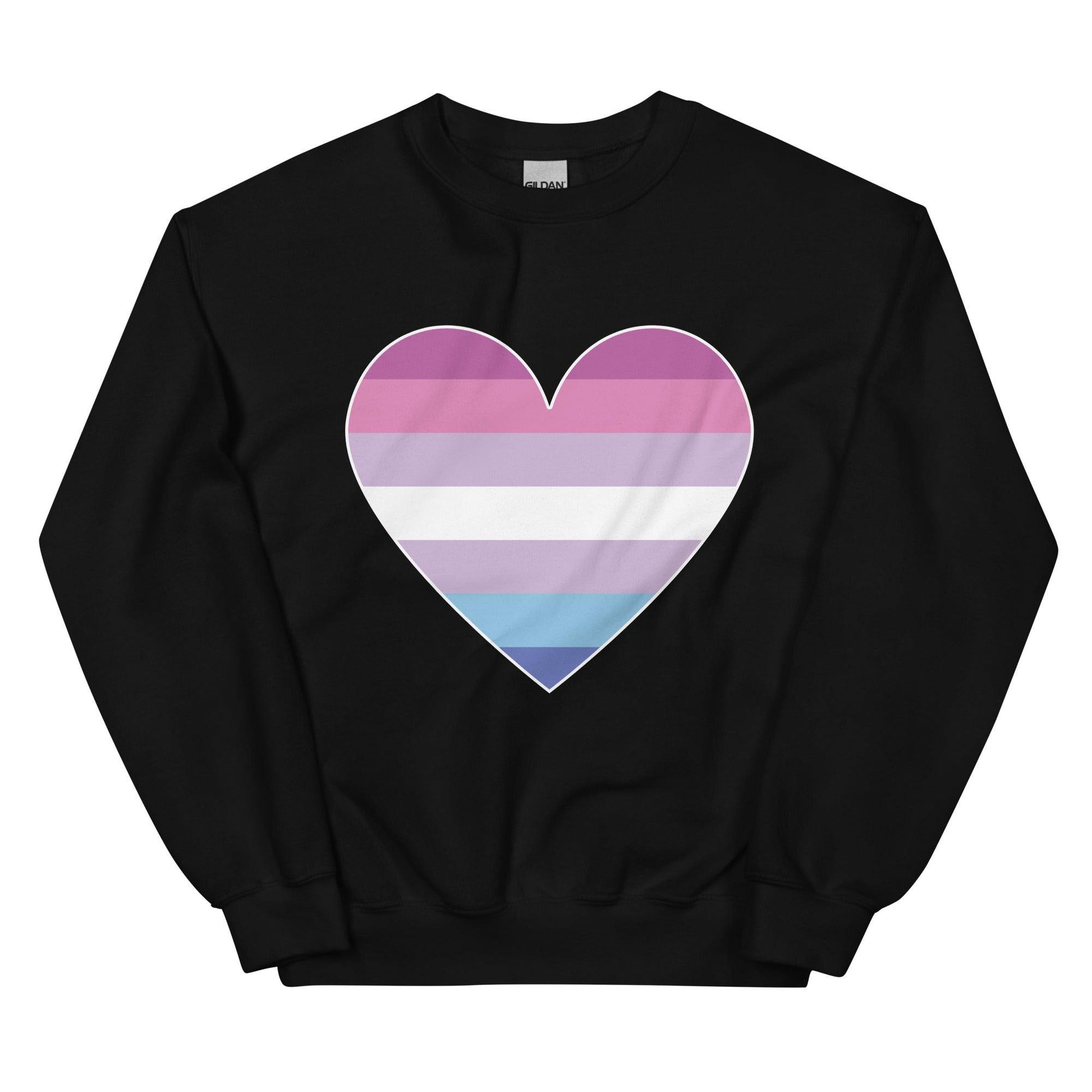 Bigender Heart Sweatshirt - Crewneck Sweatshirt - Free 2 B