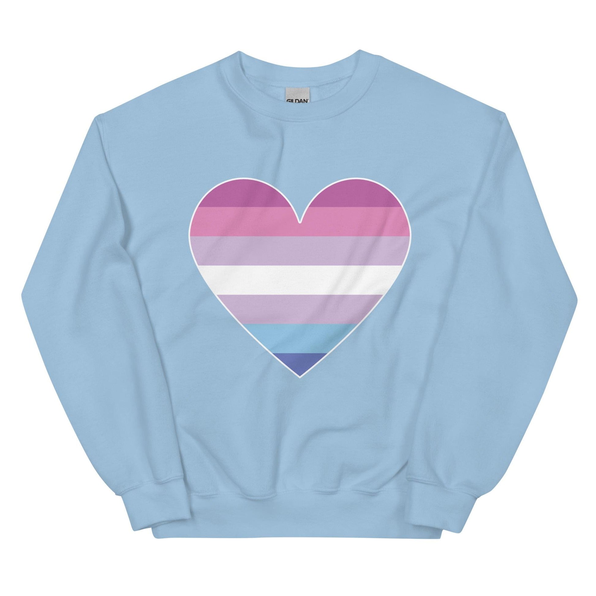 Bigender Heart Sweatshirt - Crewneck Sweatshirt - Free 2 B