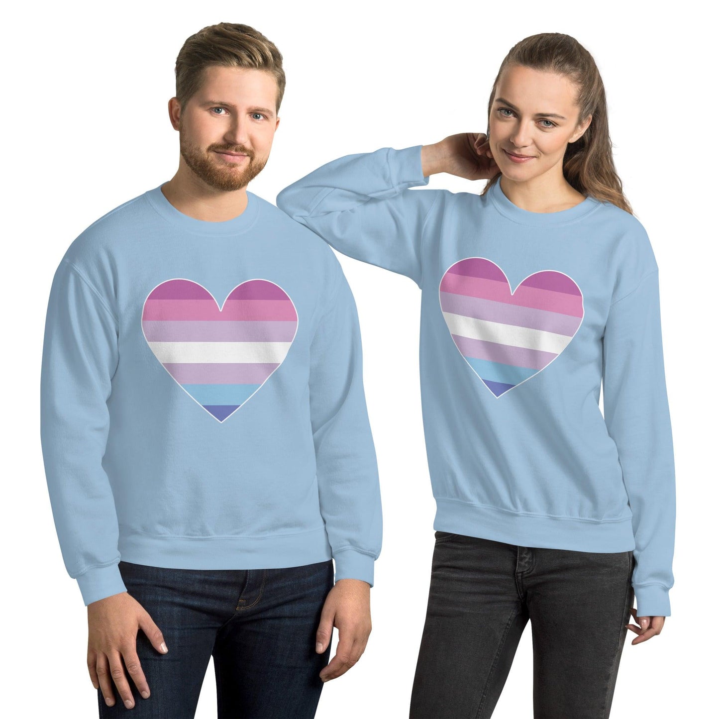 Bigender Heart Sweatshirt - Crewneck Sweatshirt - Free 2 B