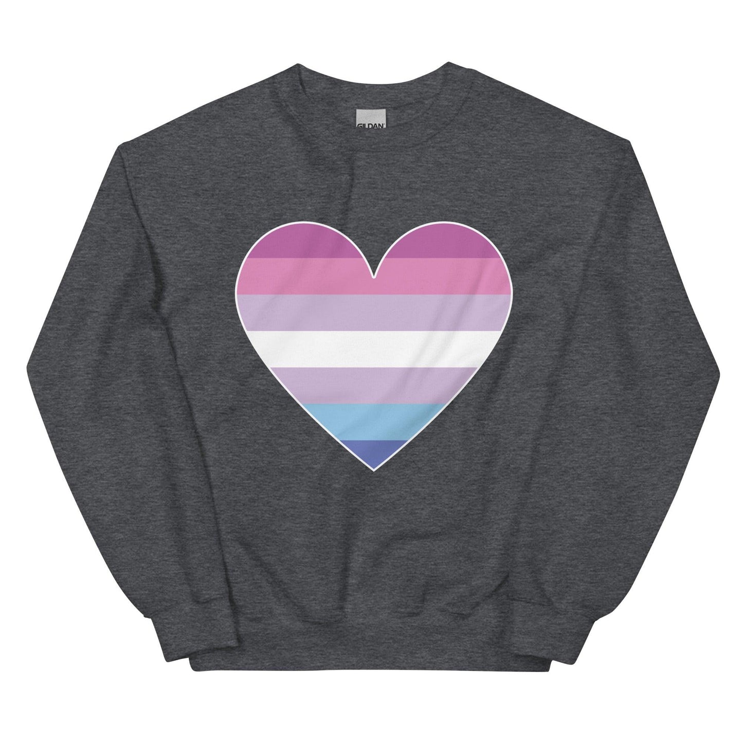 Bigender Heart Sweatshirt - Crewneck Sweatshirt - Free 2 B