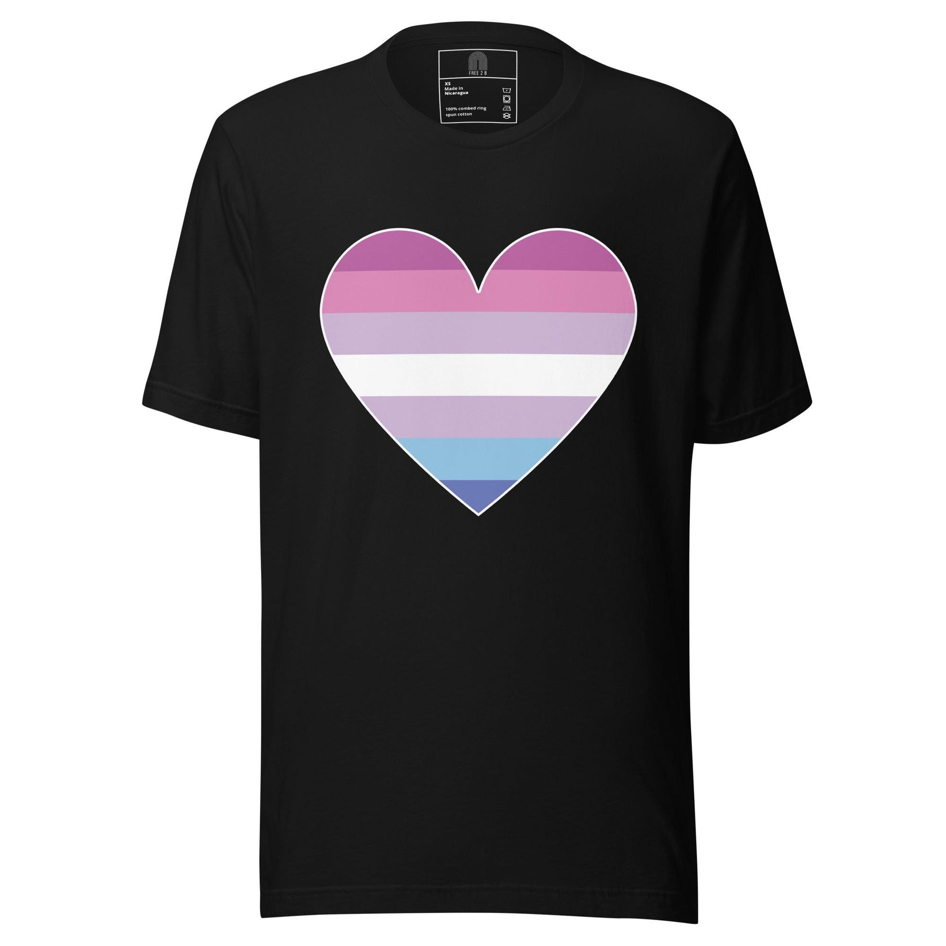 Bigender Heart T-Shirt - T Shirt - Free 2 B