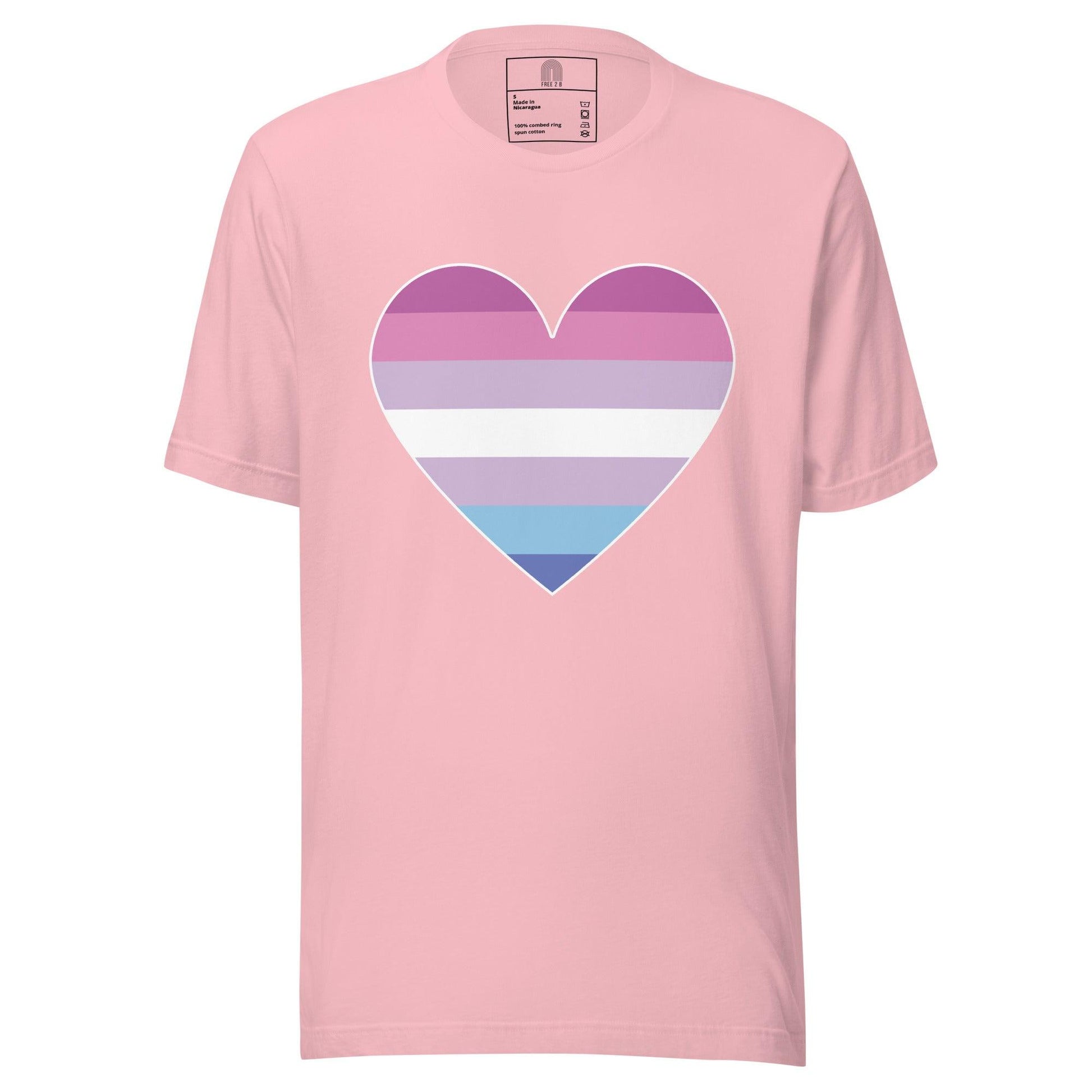 Bigender Heart T-Shirt - T Shirt - Free 2 B