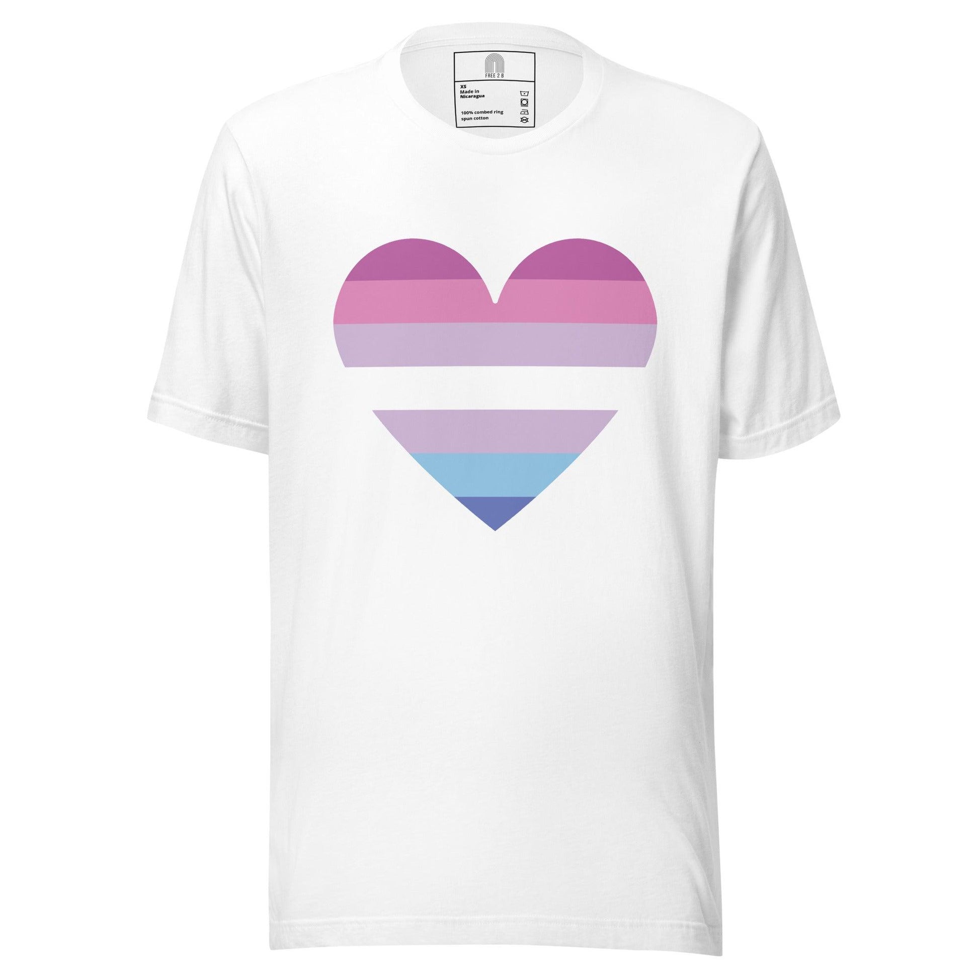 Bigender Heart T-Shirt - T Shirt - Free 2 B