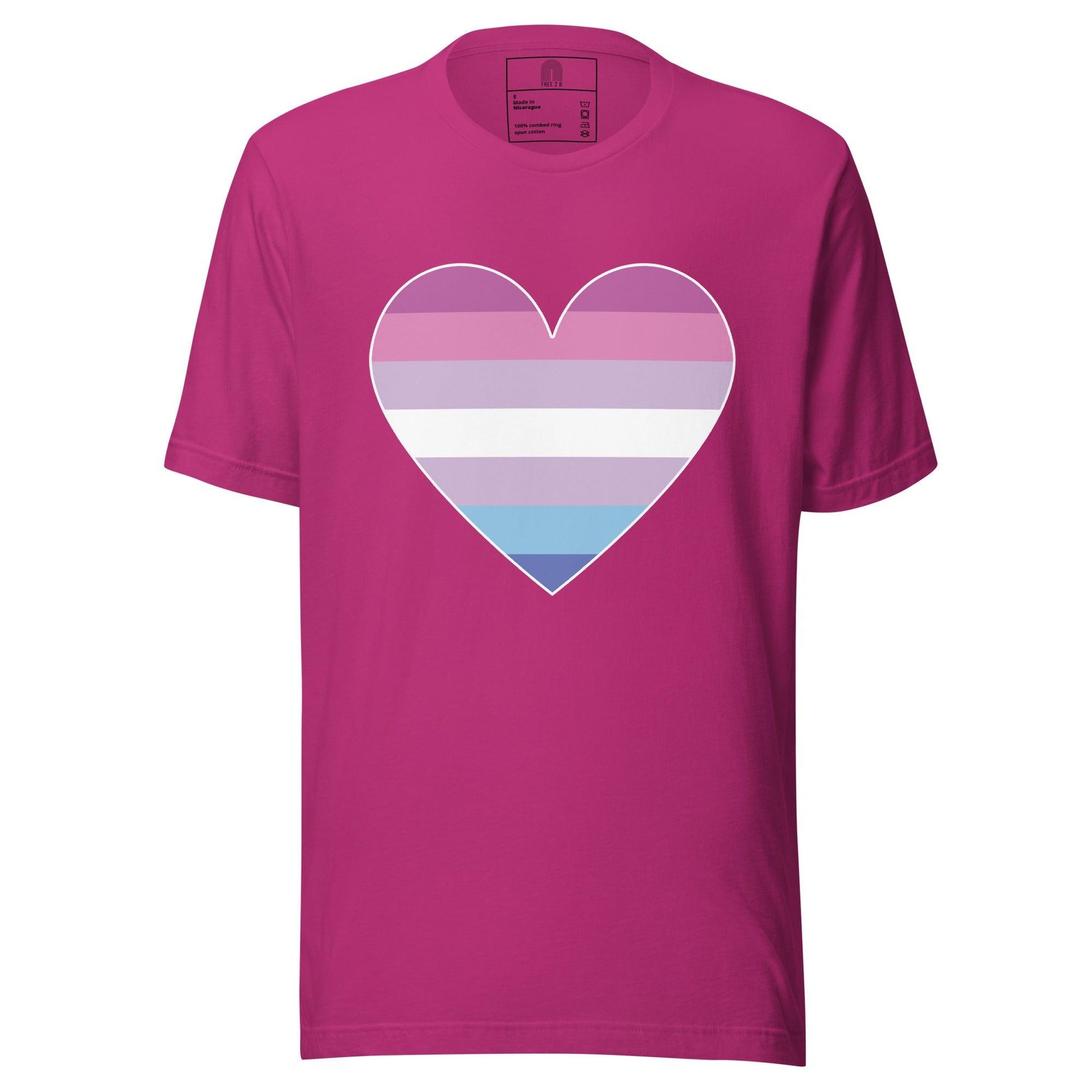 Bigender Heart T-Shirt - T Shirt - Free 2 B