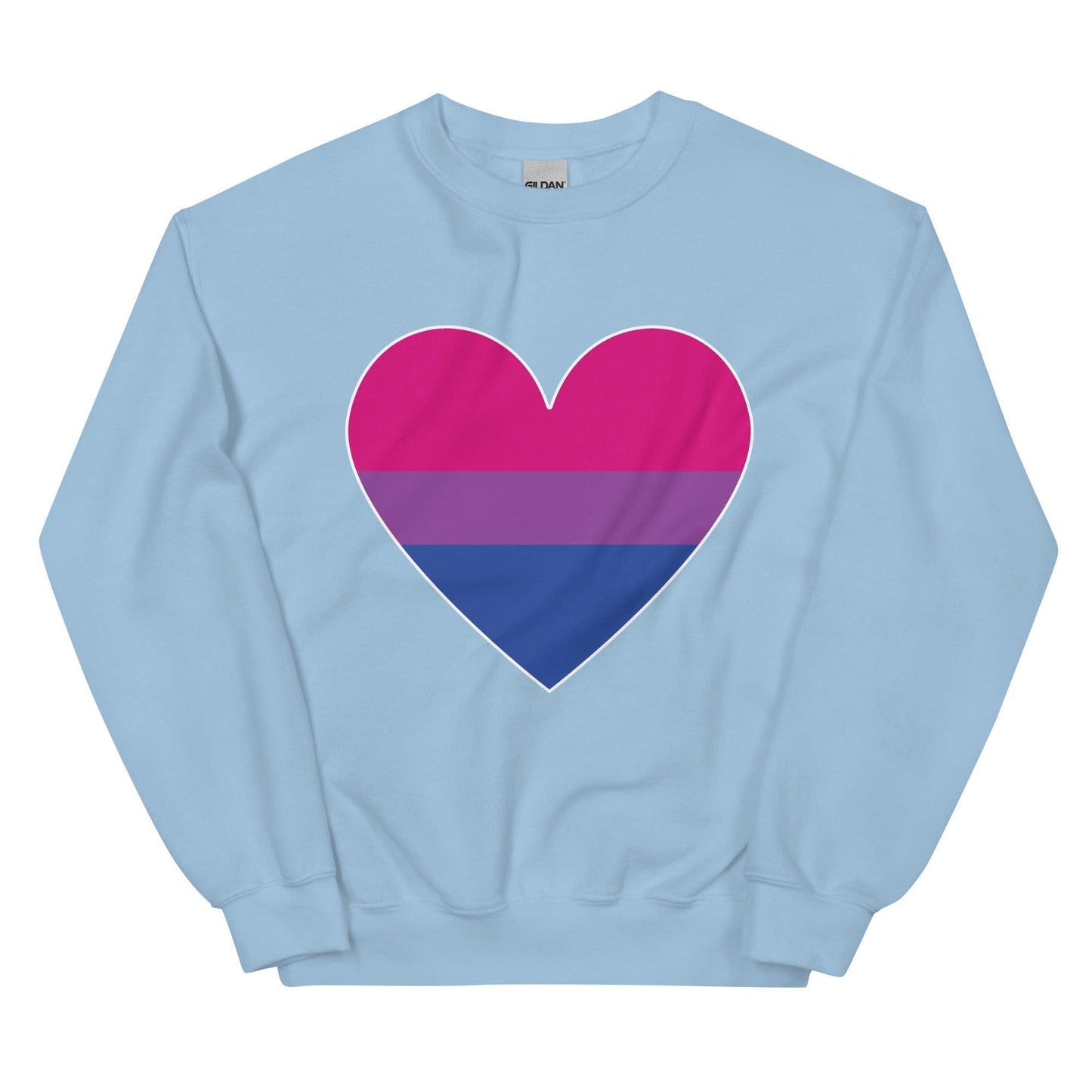 Bisexual Heart Sweatshirt - Crewneck Sweatshirt - Free 2 B