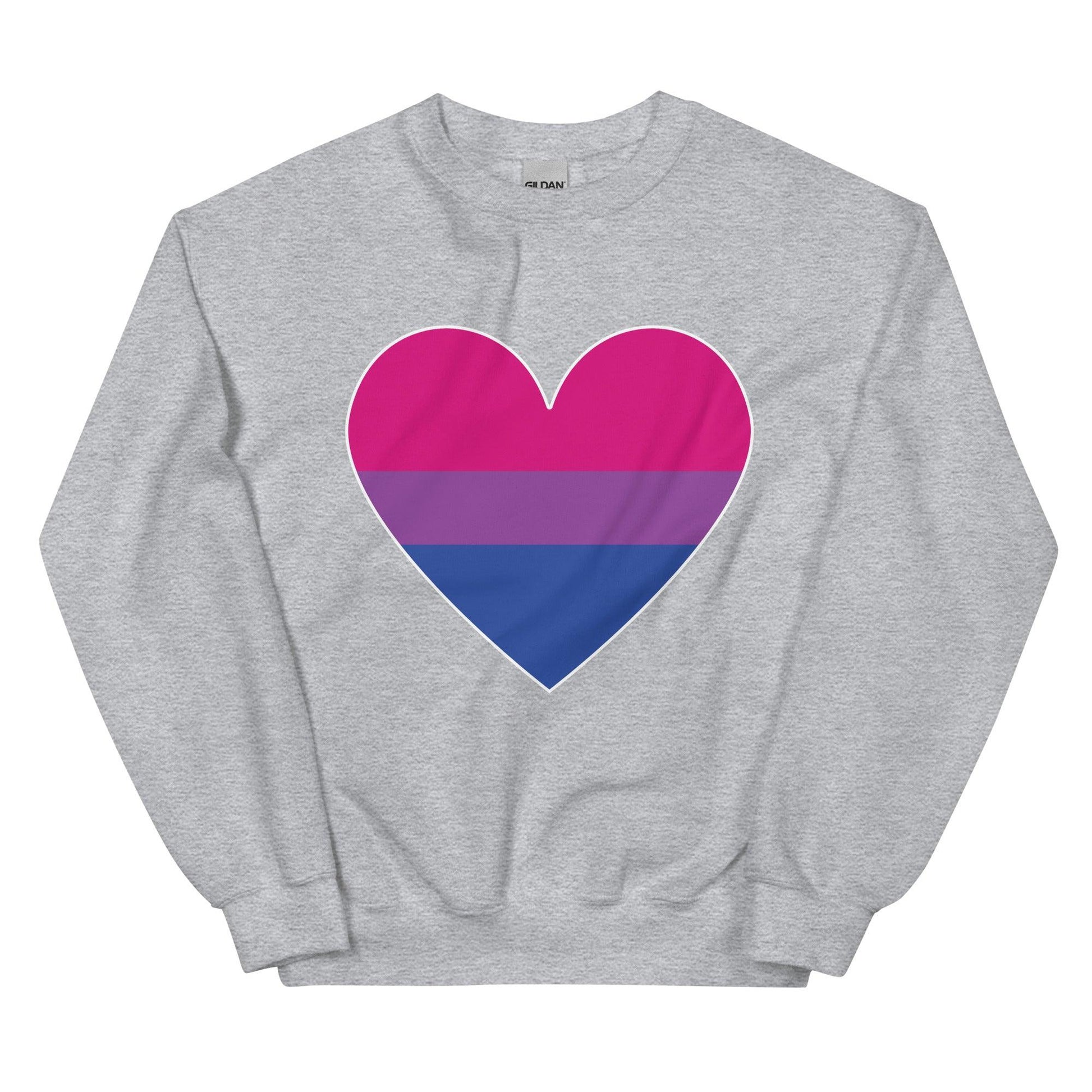 Bisexual Heart Sweatshirt - Crewneck Sweatshirt - Free 2 B