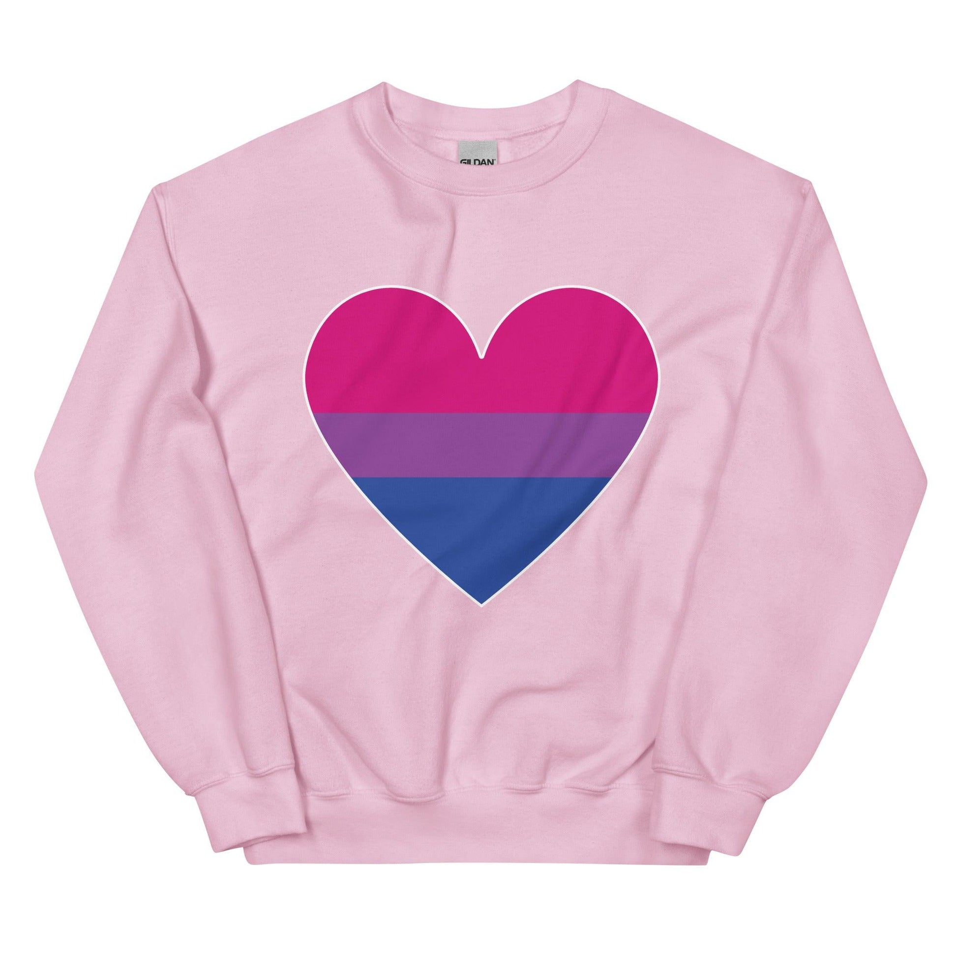 Bisexual Heart Sweatshirt - Crewneck Sweatshirt - Free 2 B