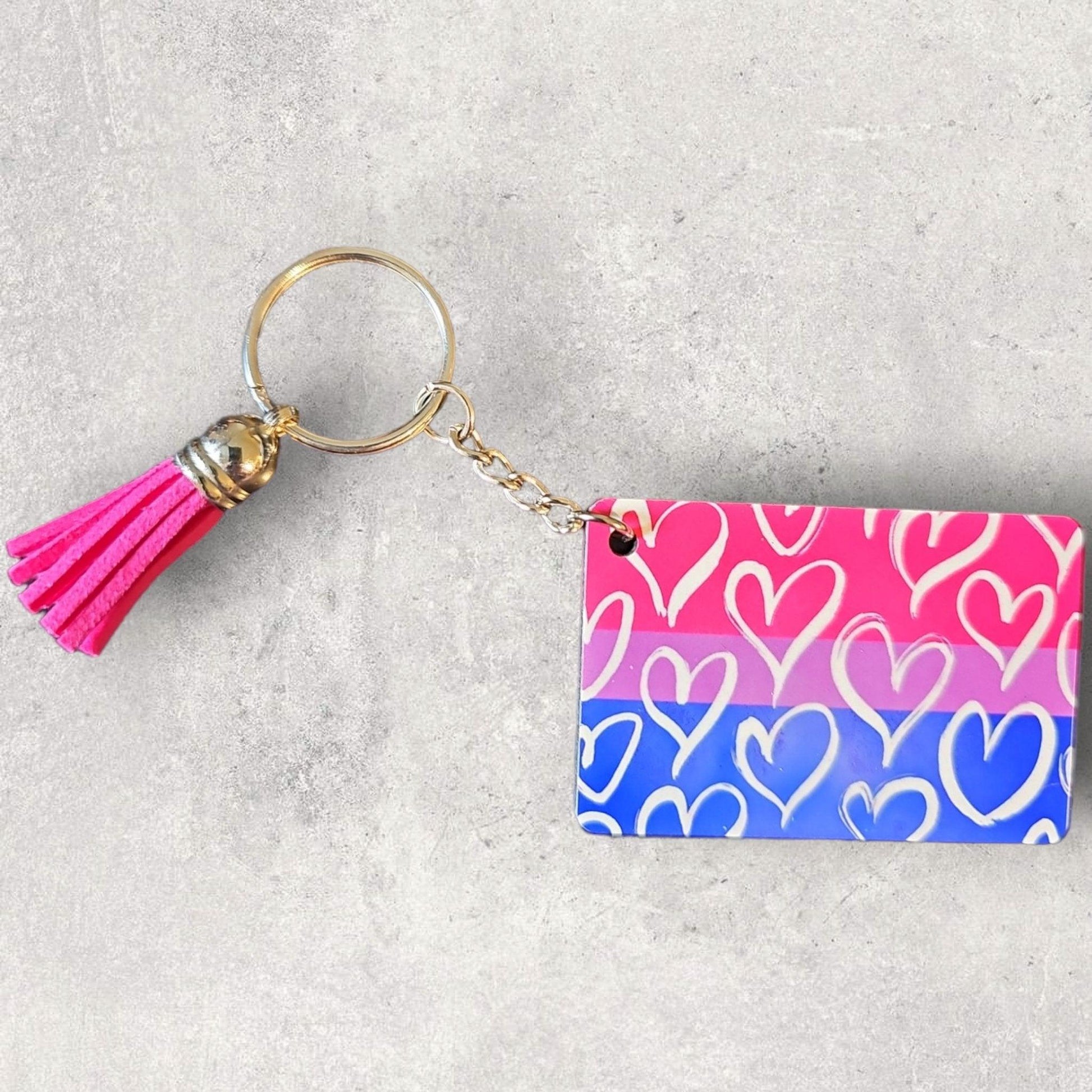 Bisexual Pride Keychain - Keychain - Free 2 B