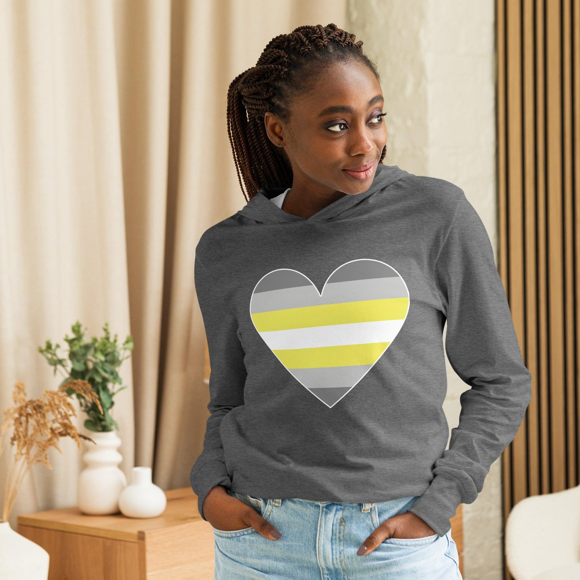 Demigender Heart Long Sleeve Shirt - Long Sleeve Shirt - Free 2 B