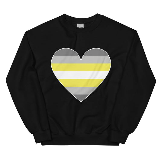 Demigender Heart Sweatshirt - Crewneck Sweatshirt - Free 2 B