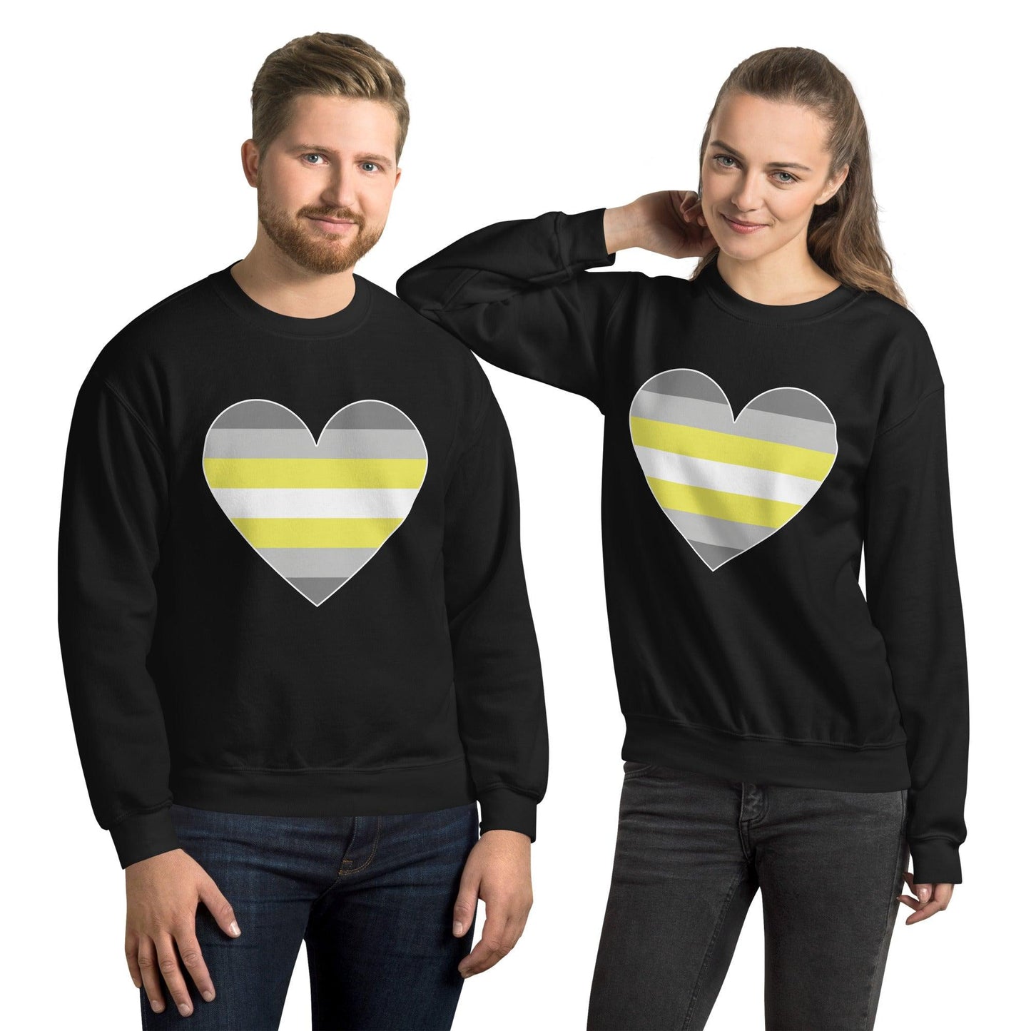 Demigender Heart Sweatshirt - Crewneck Sweatshirt - Free 2 B