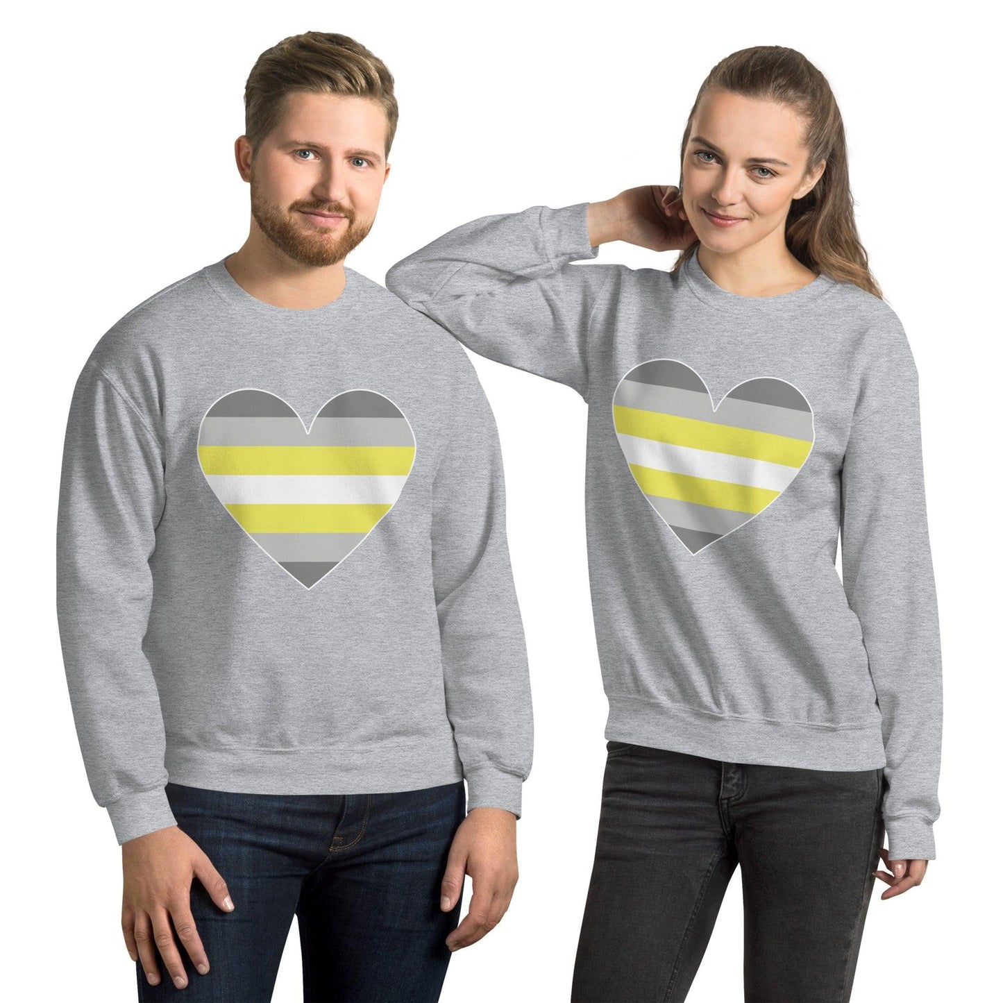 Demigender Heart Sweatshirt - Crewneck Sweatshirt - Free 2 B