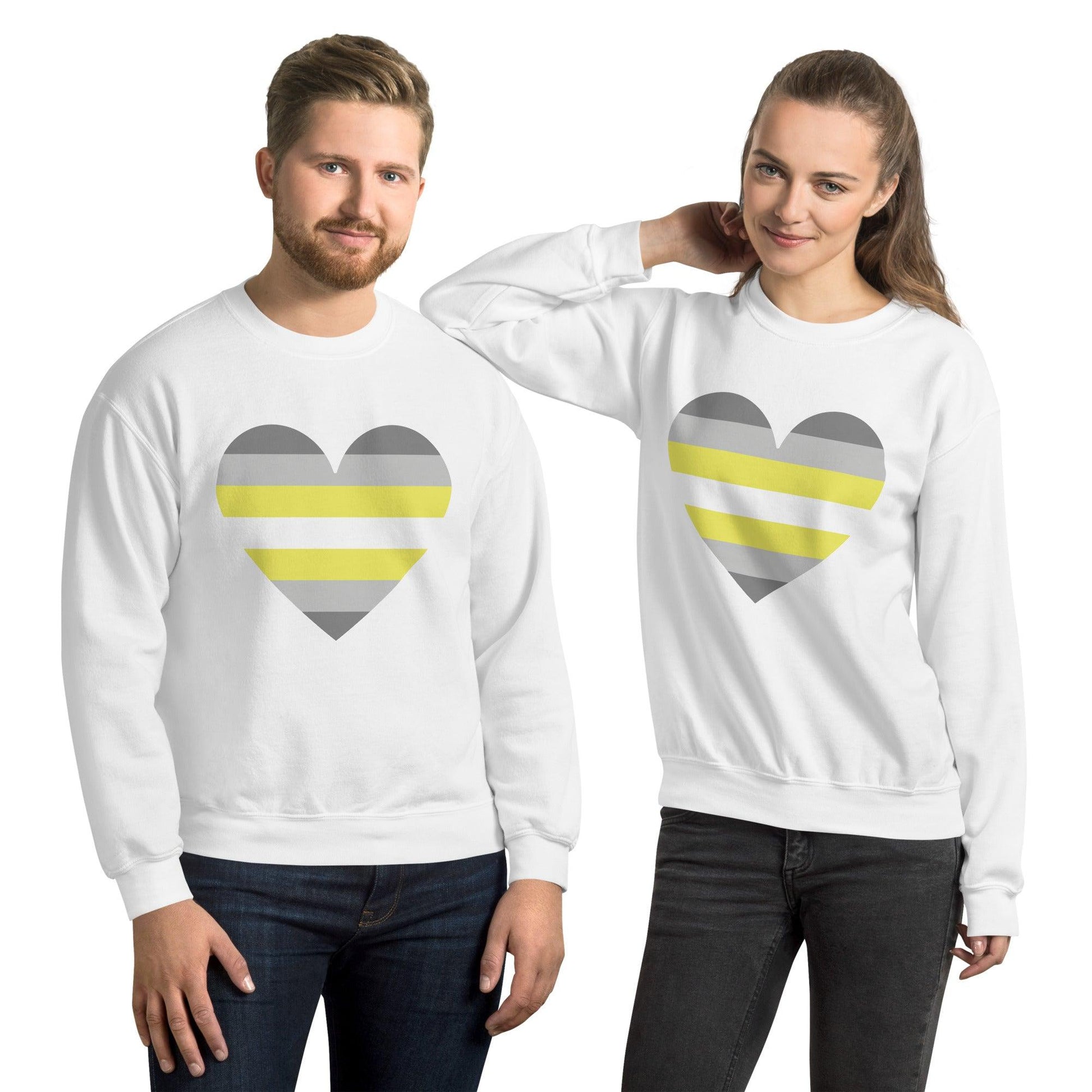 Demigender Heart Sweatshirt - Crewneck Sweatshirt - Free 2 B