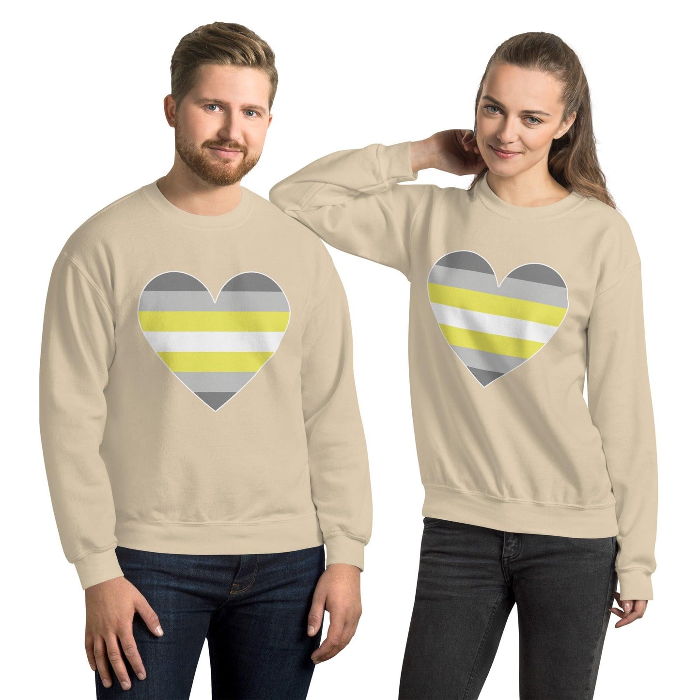 Demigender Heart Sweatshirt - Crewneck Sweatshirt - Free 2 B