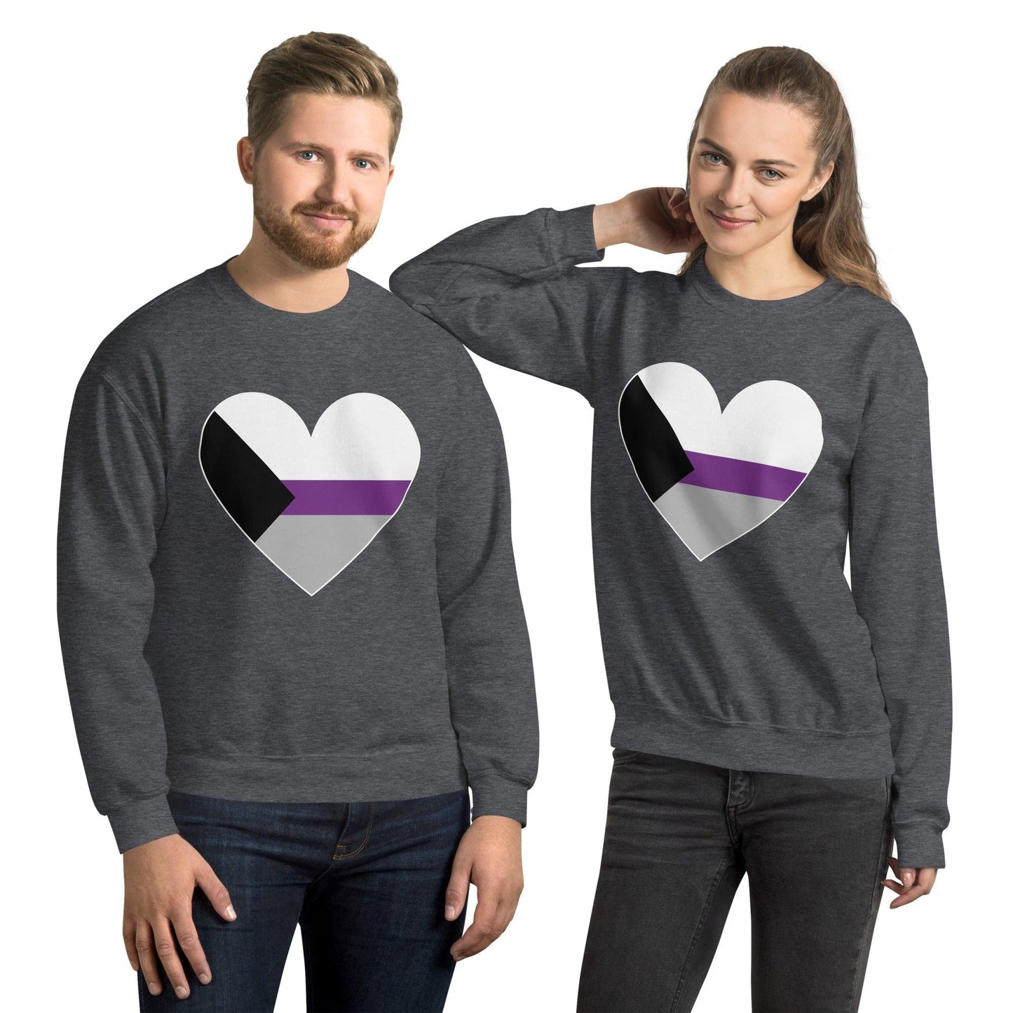 Demisexual Heart Sweatshirt - Crewneck Sweatshirt - Free 2 B