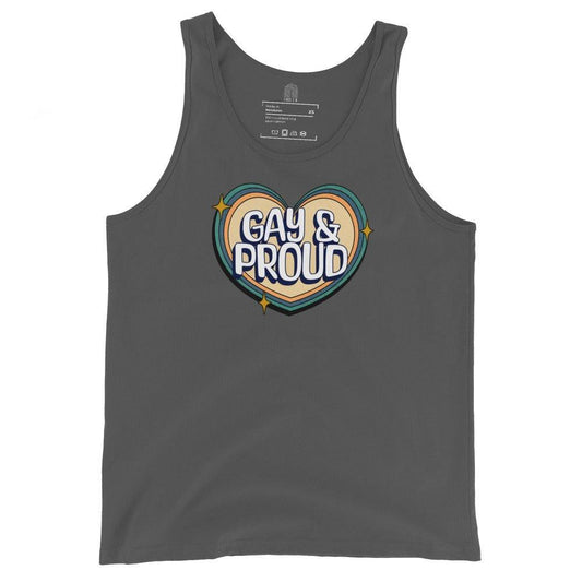 "Gay & Proud" Heart Tank Top - Tank Top - Free 2 B