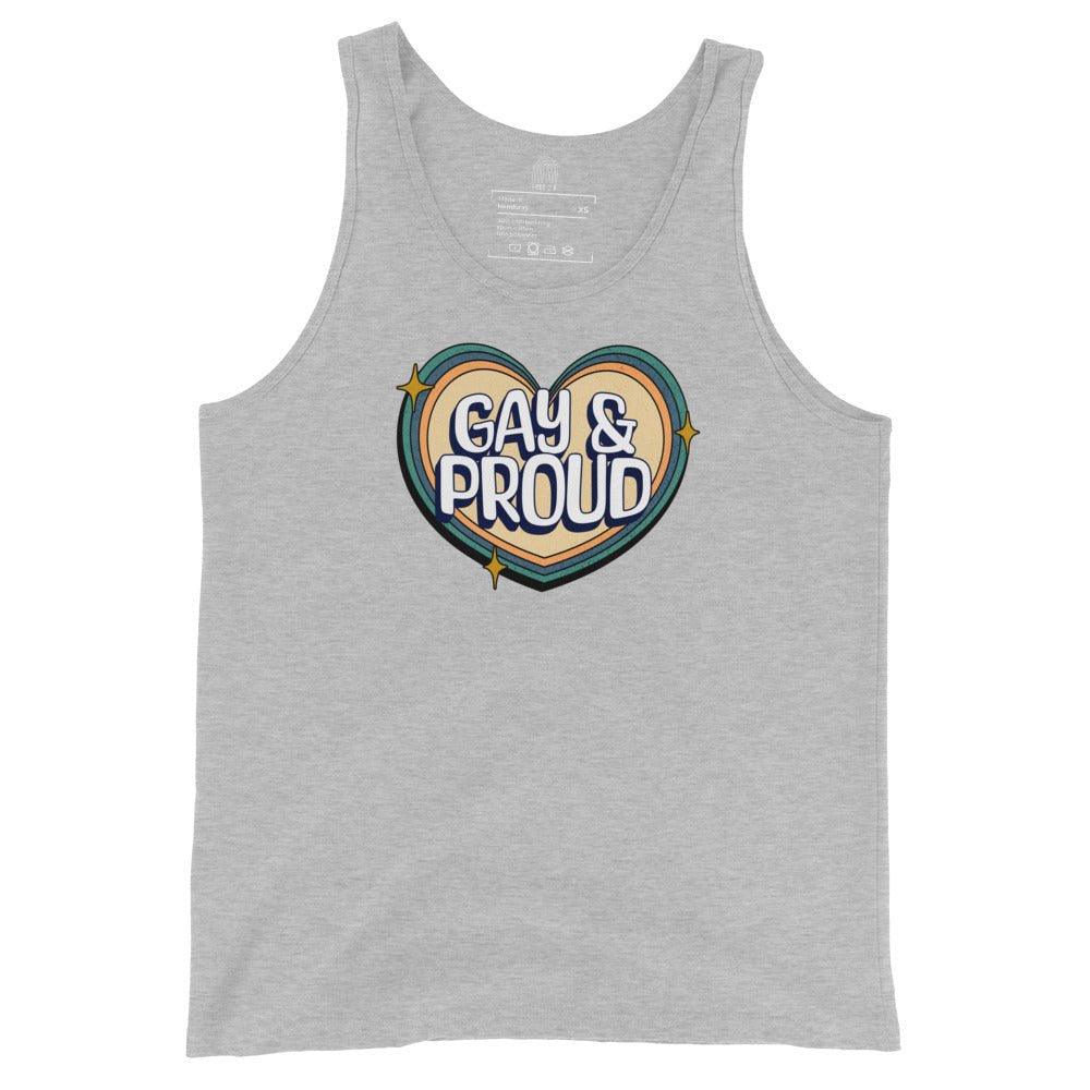 "Gay & Proud" Heart Tank Top - Tank Top - Free 2 B