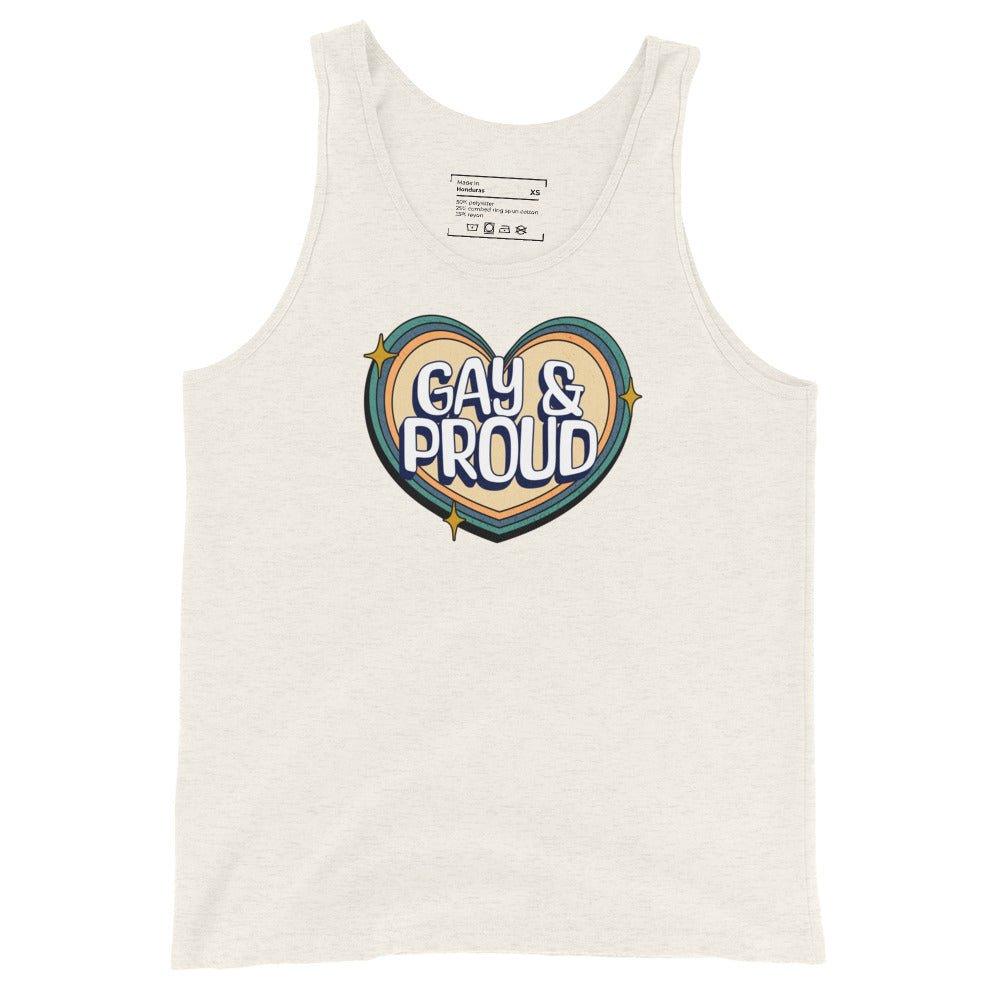 "Gay & Proud" Heart Tank Top - Tank Top - Free 2 B