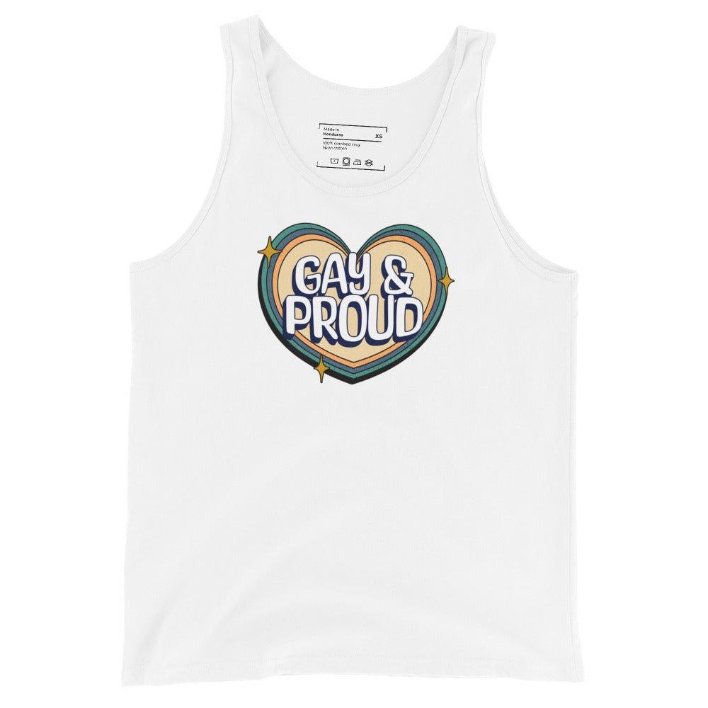 "Gay & Proud" Heart Tank Top - Tank Top - Free 2 B