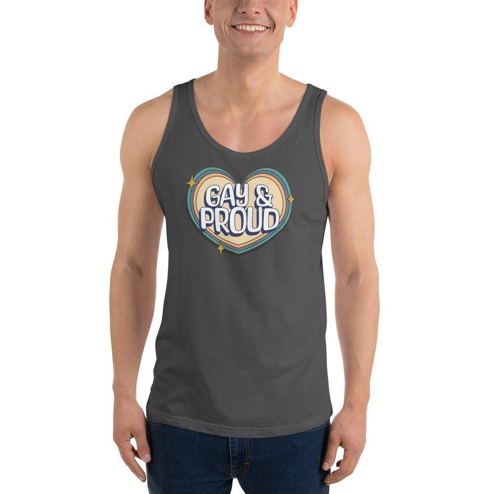 "Gay & Proud" Heart Tank Top - Tank Top - Free 2 B