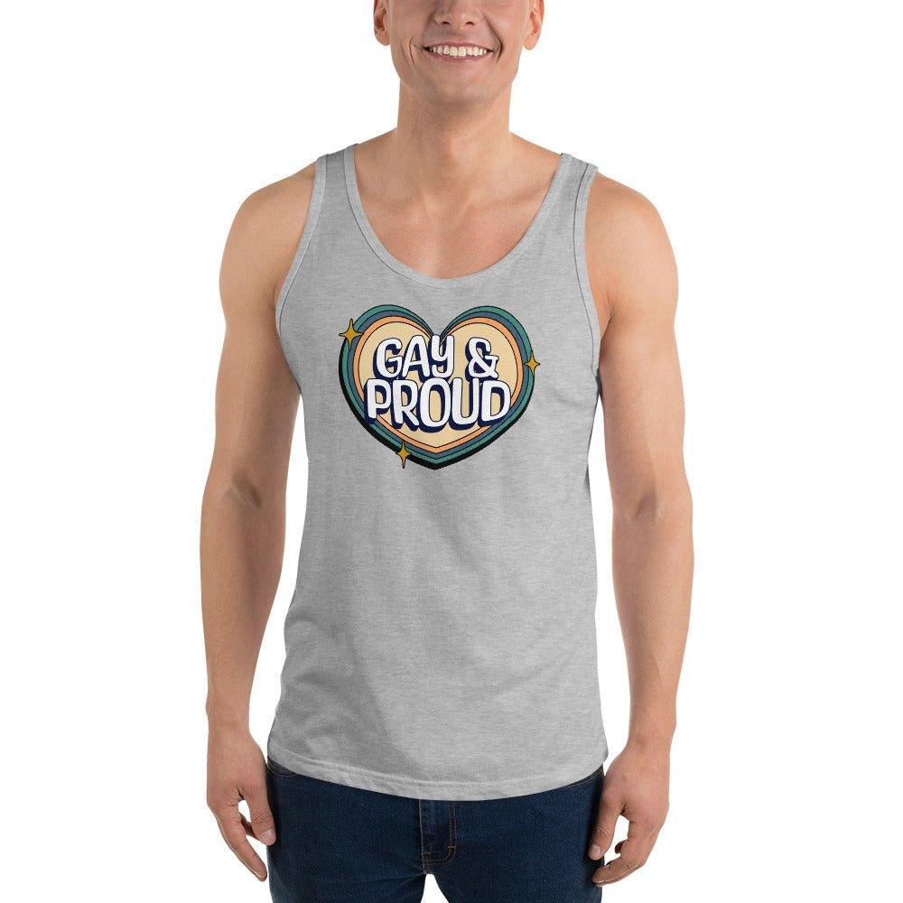 "Gay & Proud" Heart Tank Top - Tank Top - Free 2 B