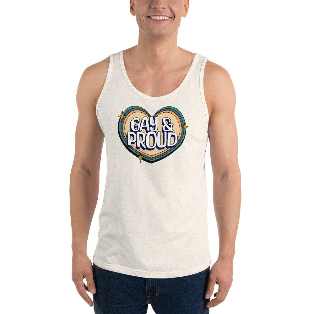 "Gay & Proud" Heart Tank Top - Tank Top - Free 2 B