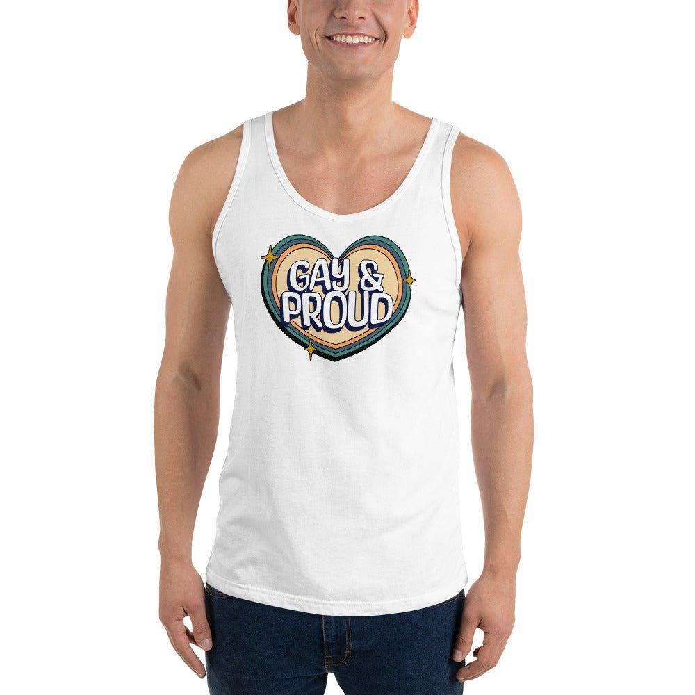 "Gay & Proud" Heart Tank Top - Tank Top - Free 2 B