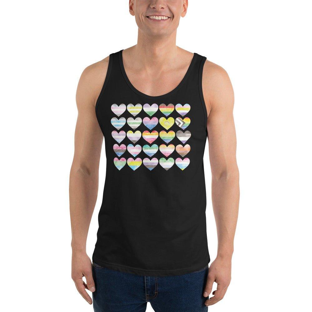 Gay Pride Flag Hearts Tank Top - Tank Top - Free 2 B