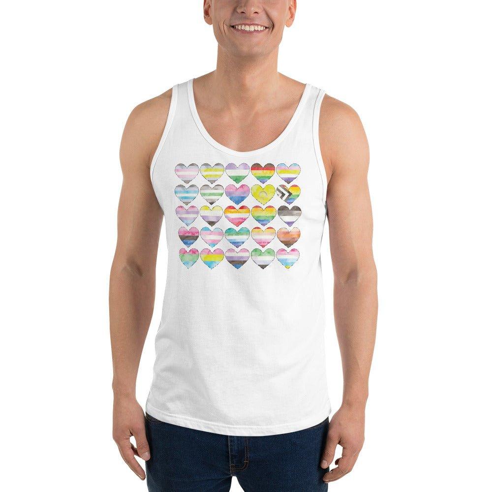 Gay Pride Flag Hearts Tank Top - Tank Top - Free 2 B