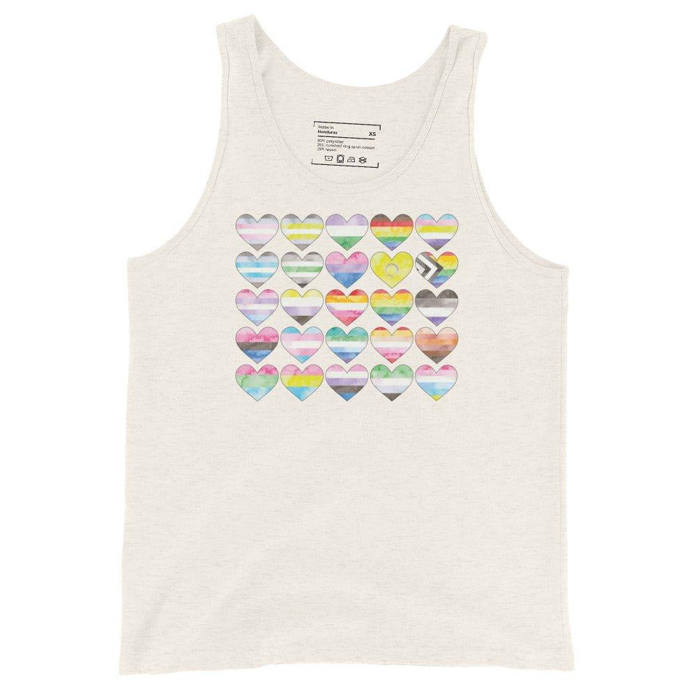 Gay Pride Flag Hearts Tank Top - Tank Top - Free 2 B