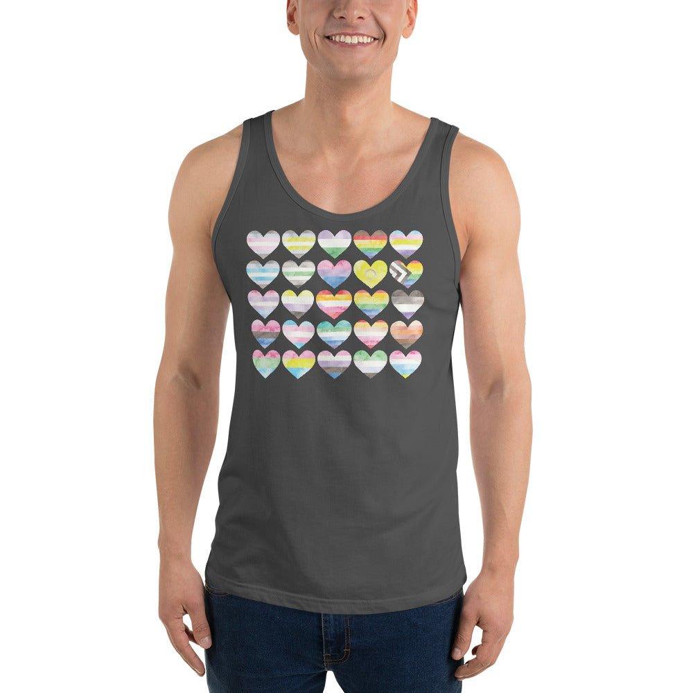 Gay Pride Flag Hearts Tank Top - Tank Top - Free 2 B