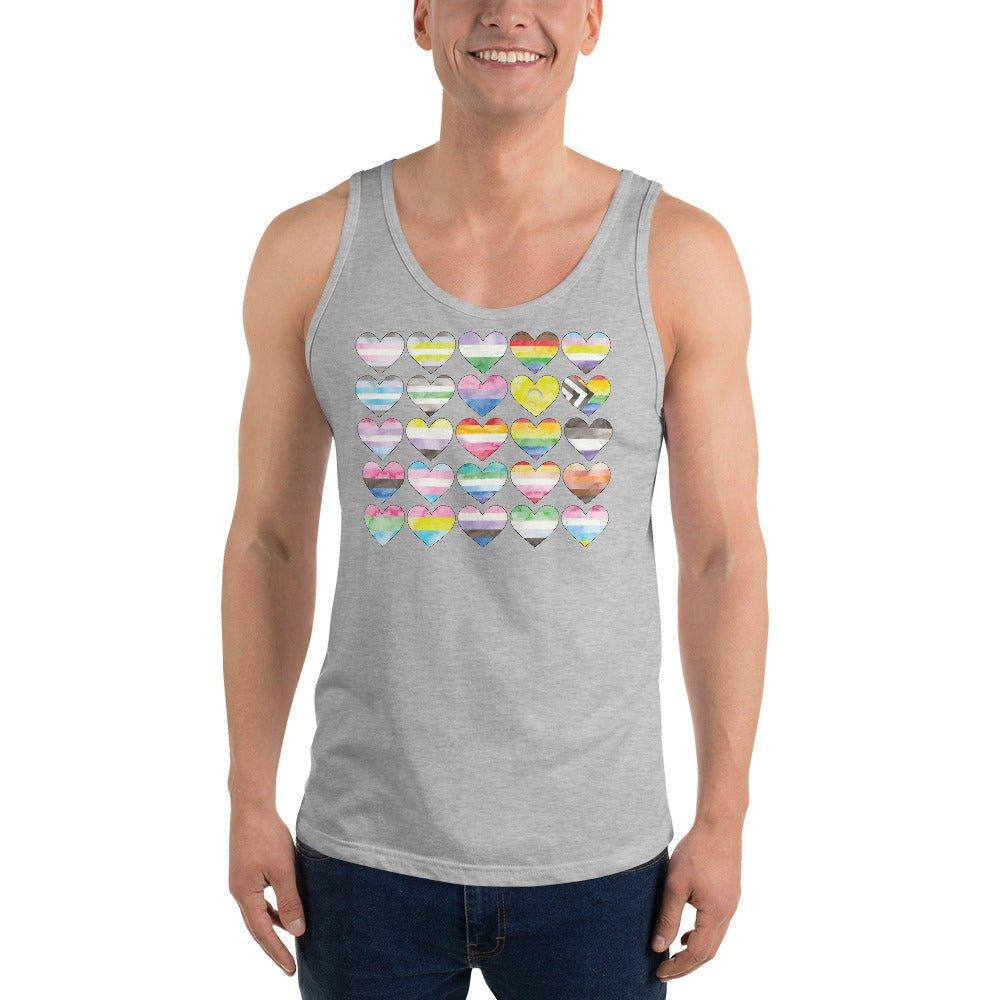 Gay Pride Flag Hearts Tank Top - Tank Top - Free 2 B