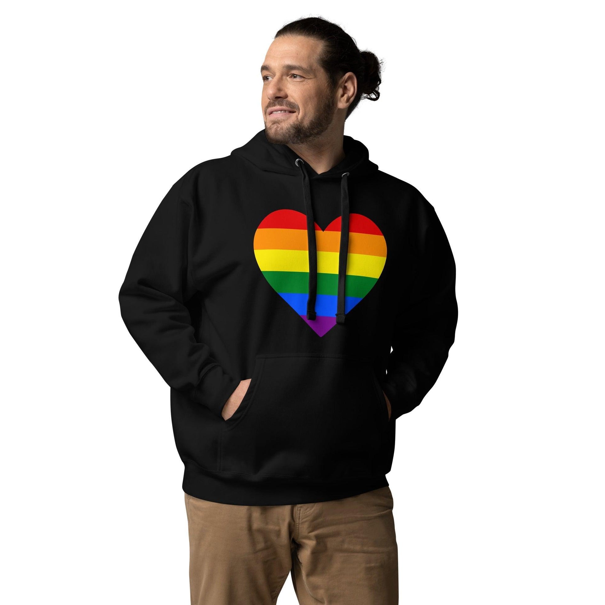 Gay Pride Heart Hoodie - Hoodie - Free 2 B