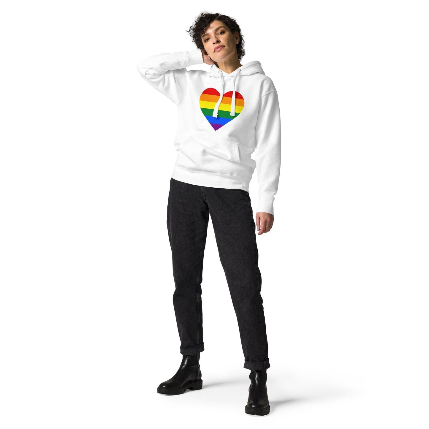 Gay Pride Heart Hoodie - Hoodie - Free 2 B