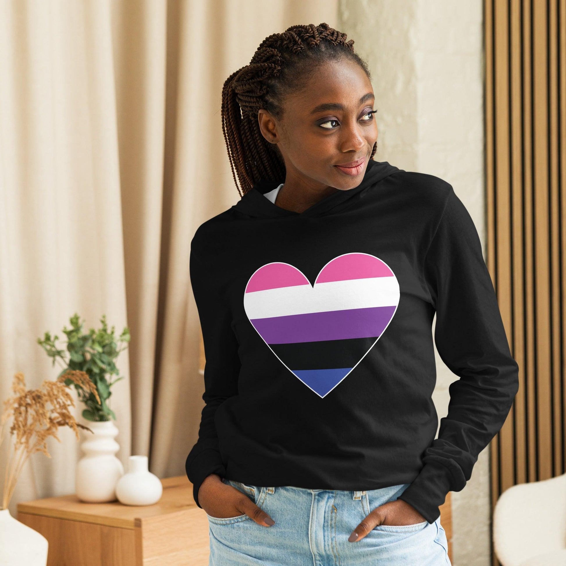 Genderfluid Heart Long Sleeve Shirt - Long Sleeve Shirt - Free 2 B