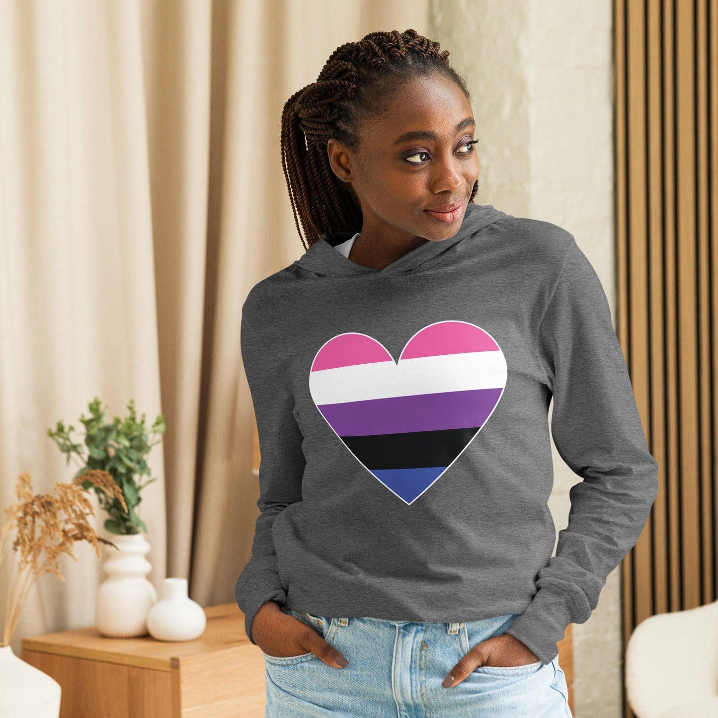 Genderfluid Heart Long Sleeve Shirt - Long Sleeve Shirt - Free 2 B