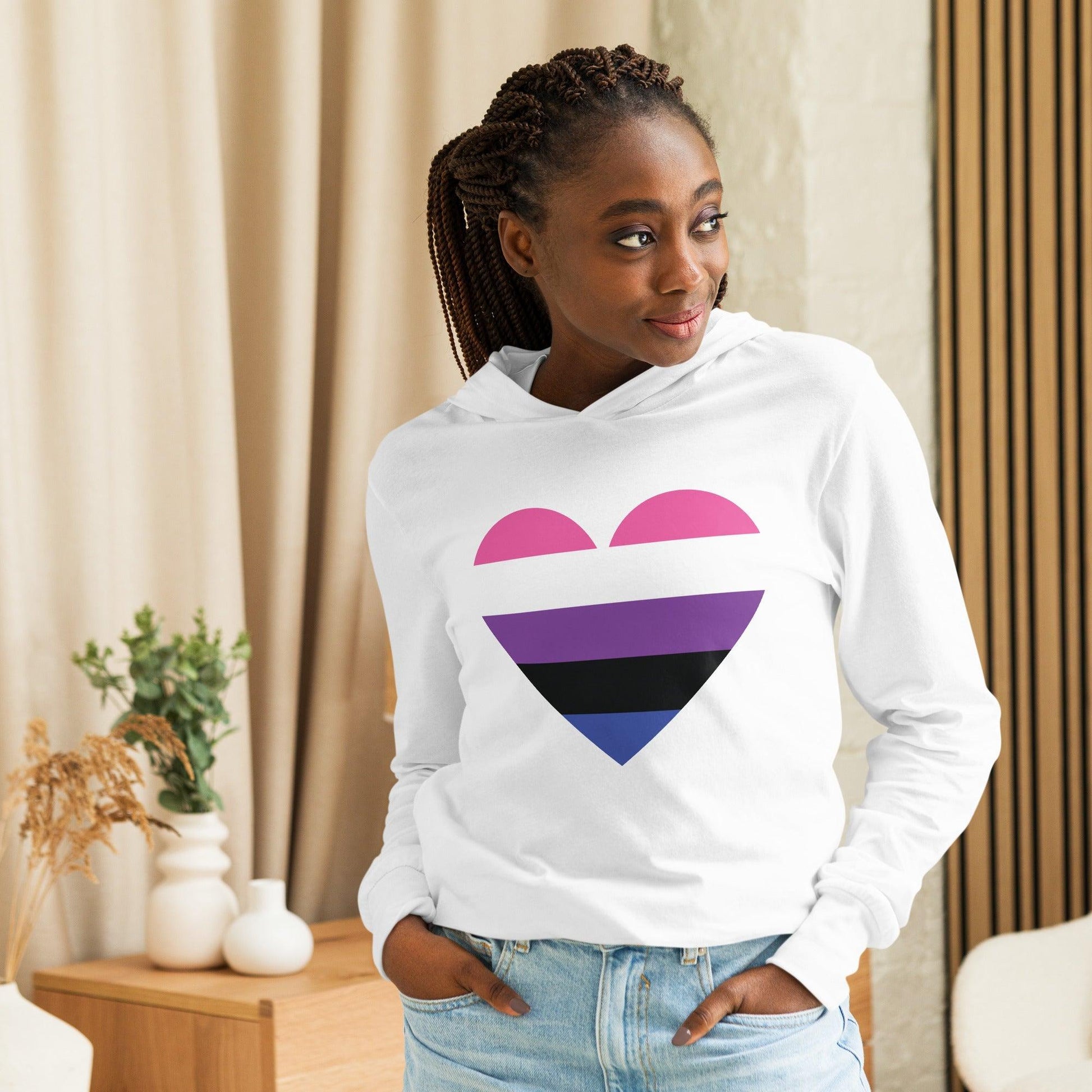 Genderfluid Heart Long Sleeve Shirt - Long Sleeve Shirt - Free 2 B